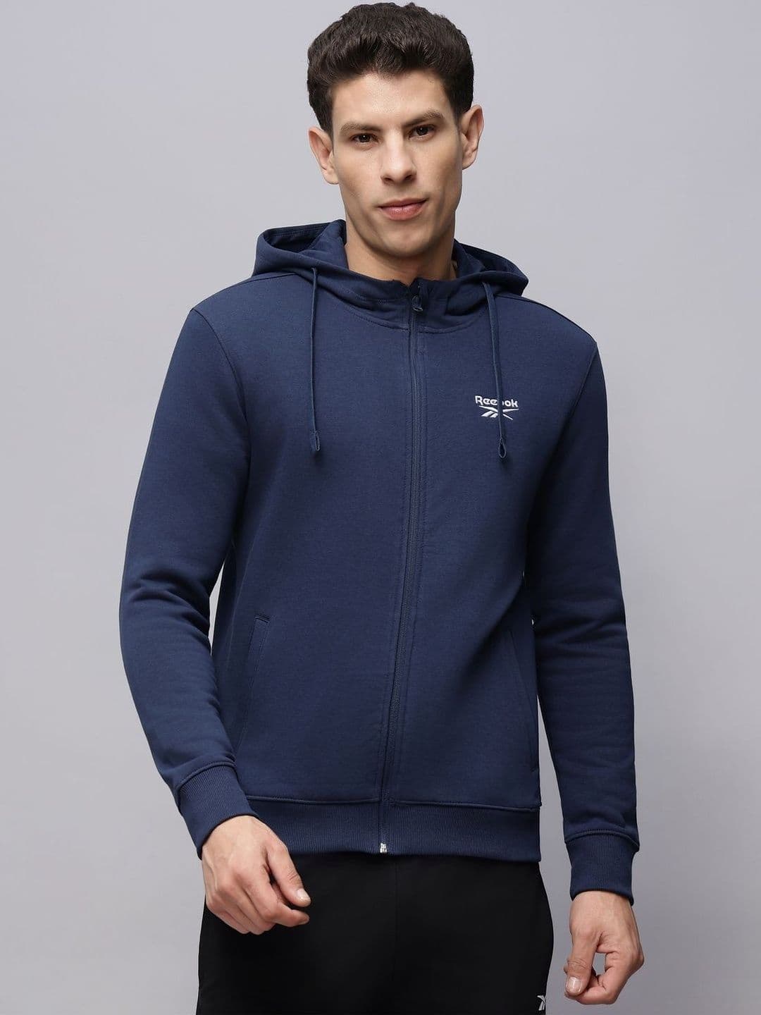 Reebok Cotton Hooded Open Front Jacket - view 1