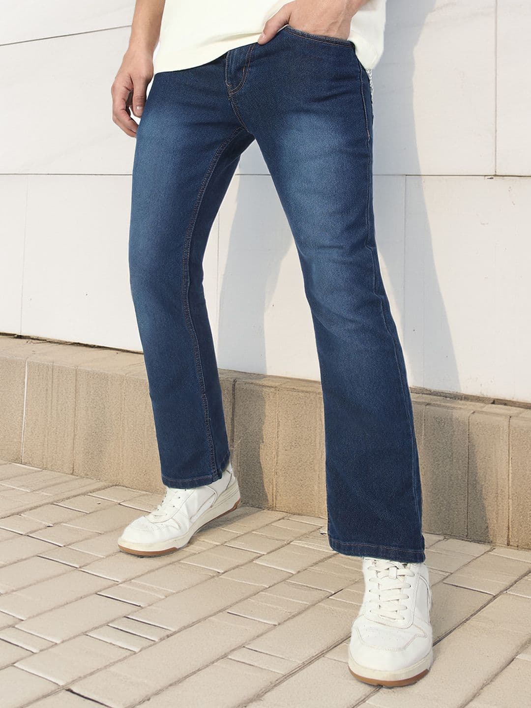 Urbano Fashion Men Bootcut Light Fade Clean Look Stretchable Jeans - view 1
