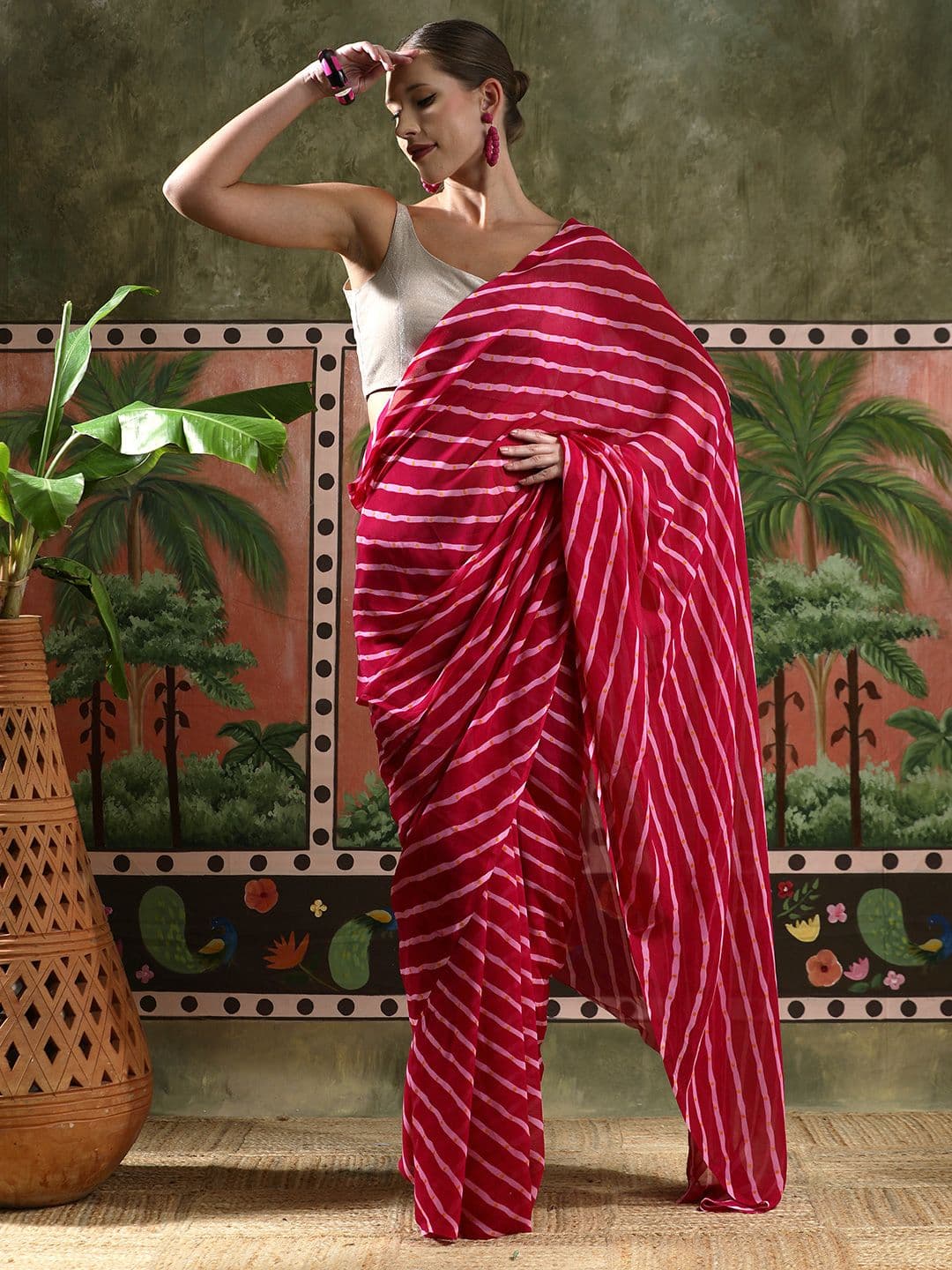 Sangria Laheriya Printed Georgette Ready To Wear Saree - view 1