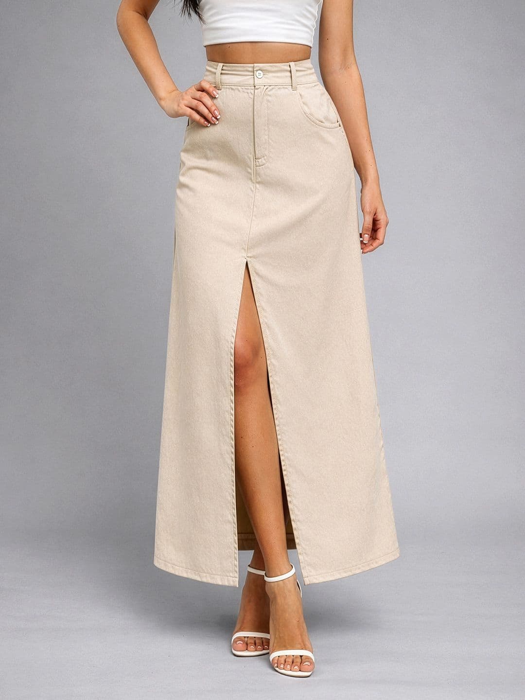 AAHWAN Women Slits Front Slit Maxi Straight Skirt - view 1