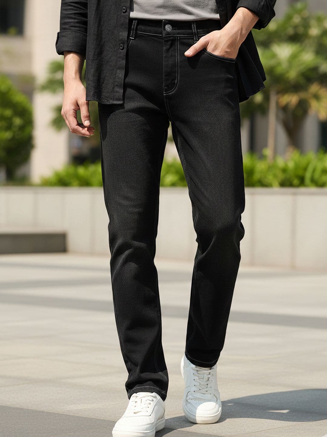 Urbano Fashion Men Straight Fit Mid-Rise Light Fade Stretchable Jeans - view 1