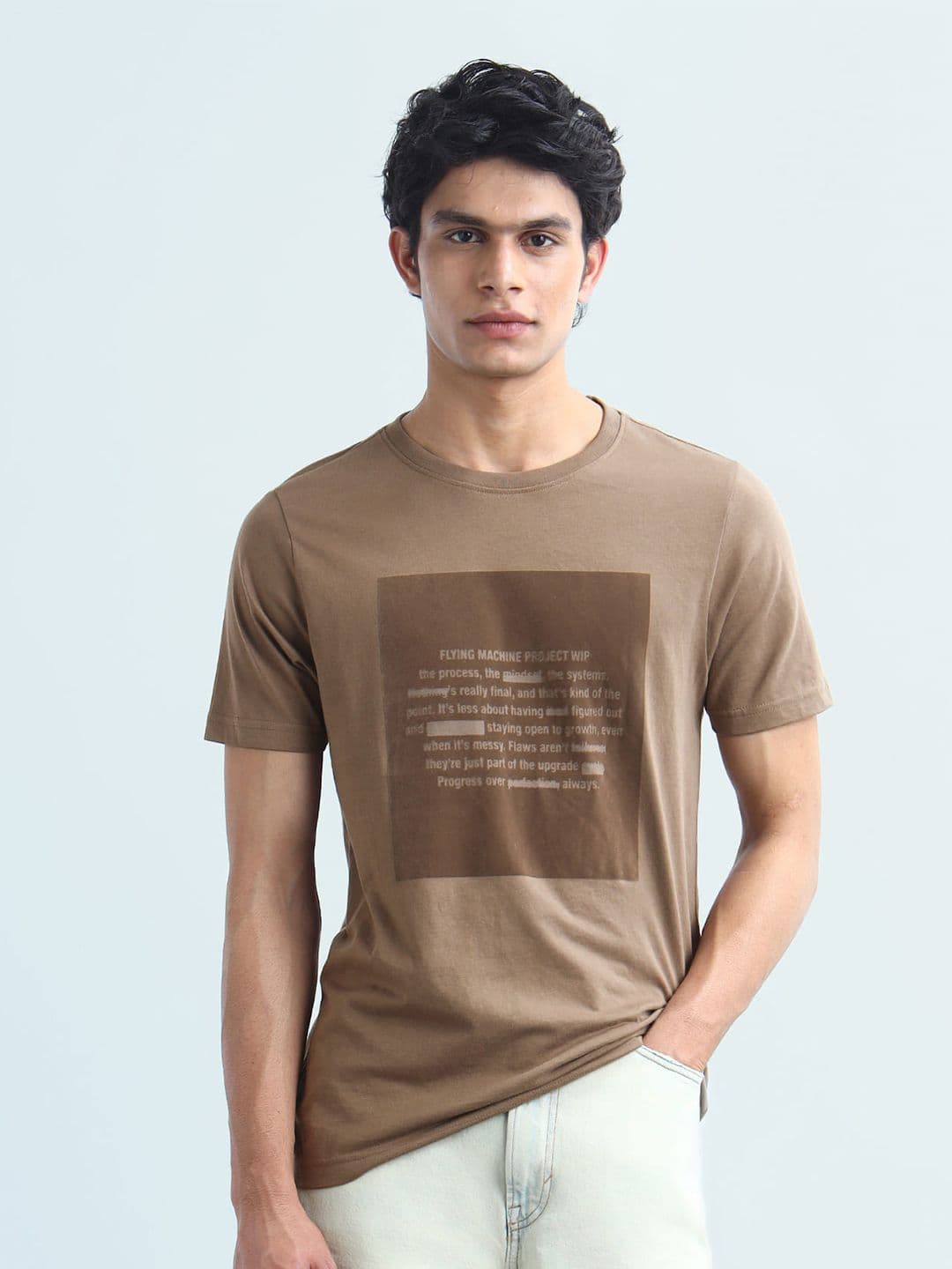Flying Machine Men's Graphic Printed Regular Fit T-shirts - view 1