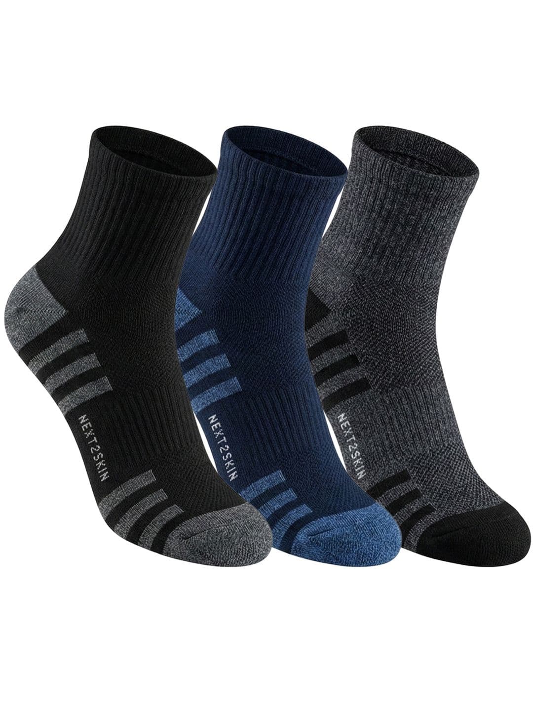 N2S NEXT2SKIN Men Pack of 3 Cotton Assorted Ankle Length Socks - view 1