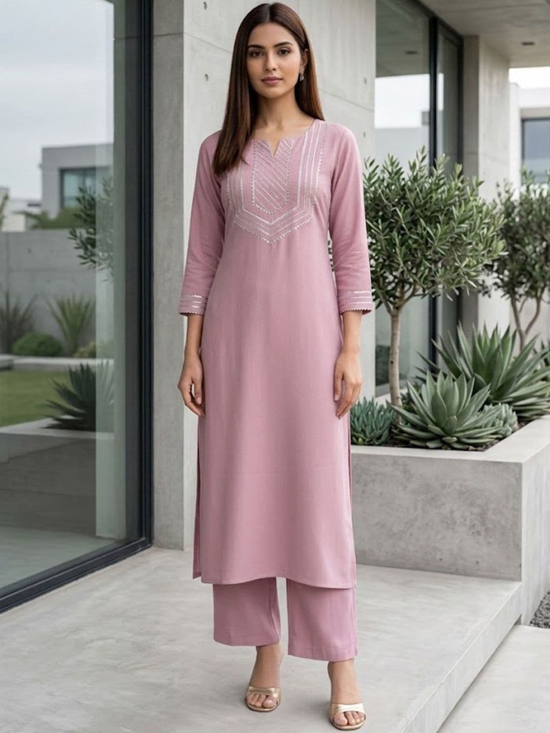 SZN Women Embellished Crepe Kurta - view 1