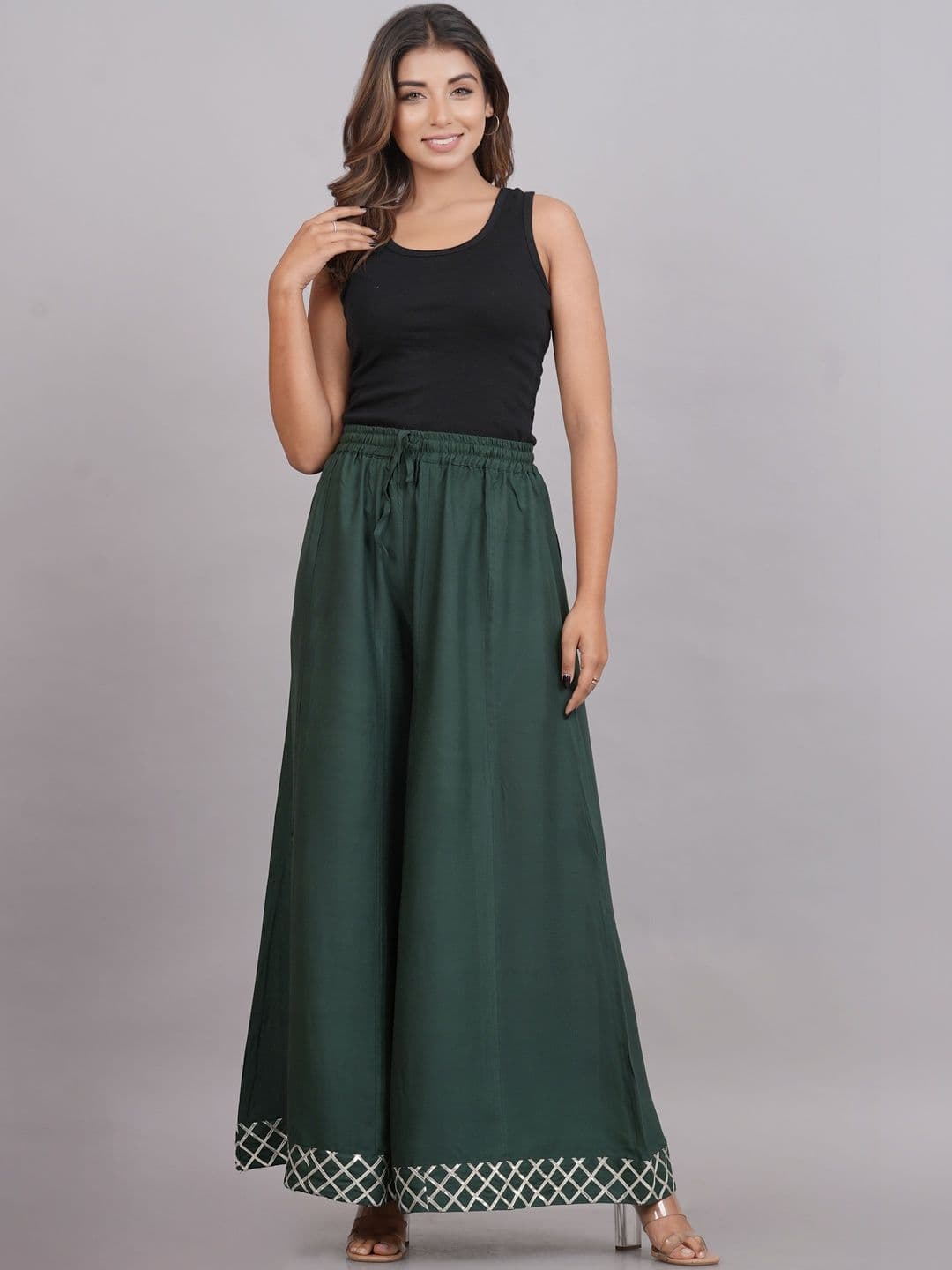 AARMAD Women Flared Knitted Palazzos - view 1