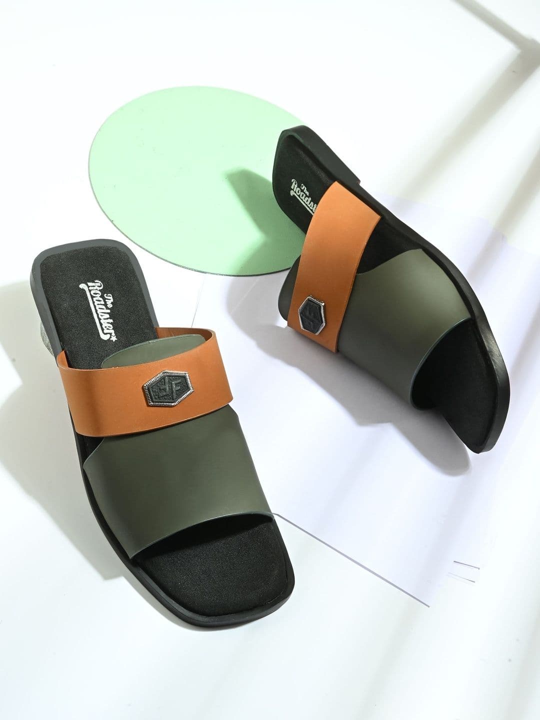 The Roadster Lifestyle Co Men Synthetic Leather Slip-On Comfort Sandals - view 1