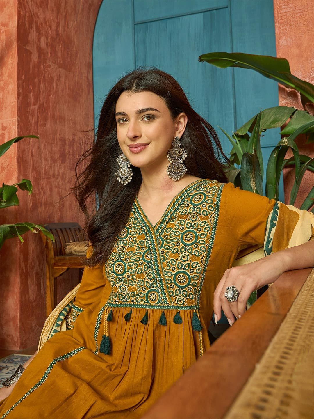 Stylum Women Regular Pure Cotton Kurta with Trousers & With Dupatta - view 1