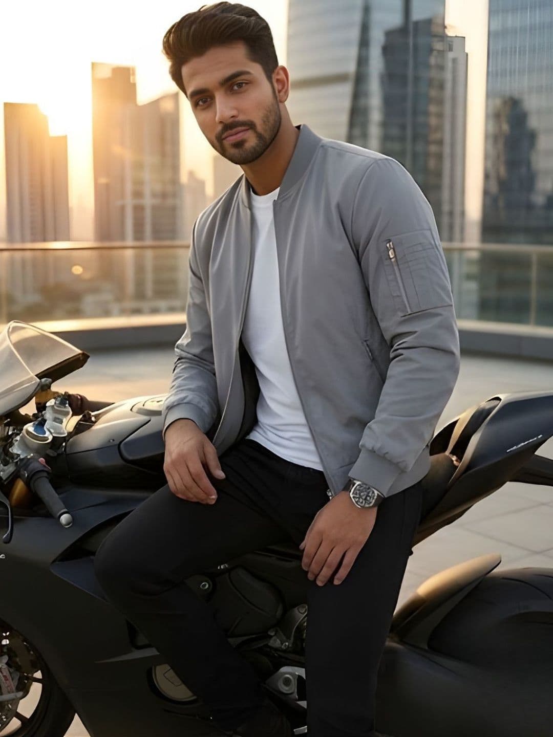 CARABA Men Lightweight Biker Jacket - view 1