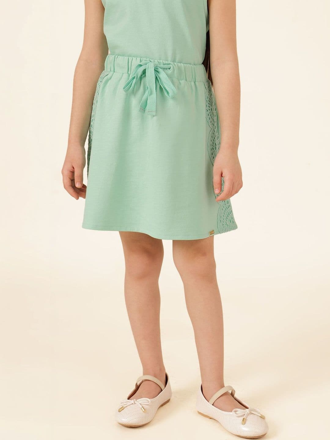 One Friday Girls Pure Cotton Tweed Above Knee Flared Skirt - view 1