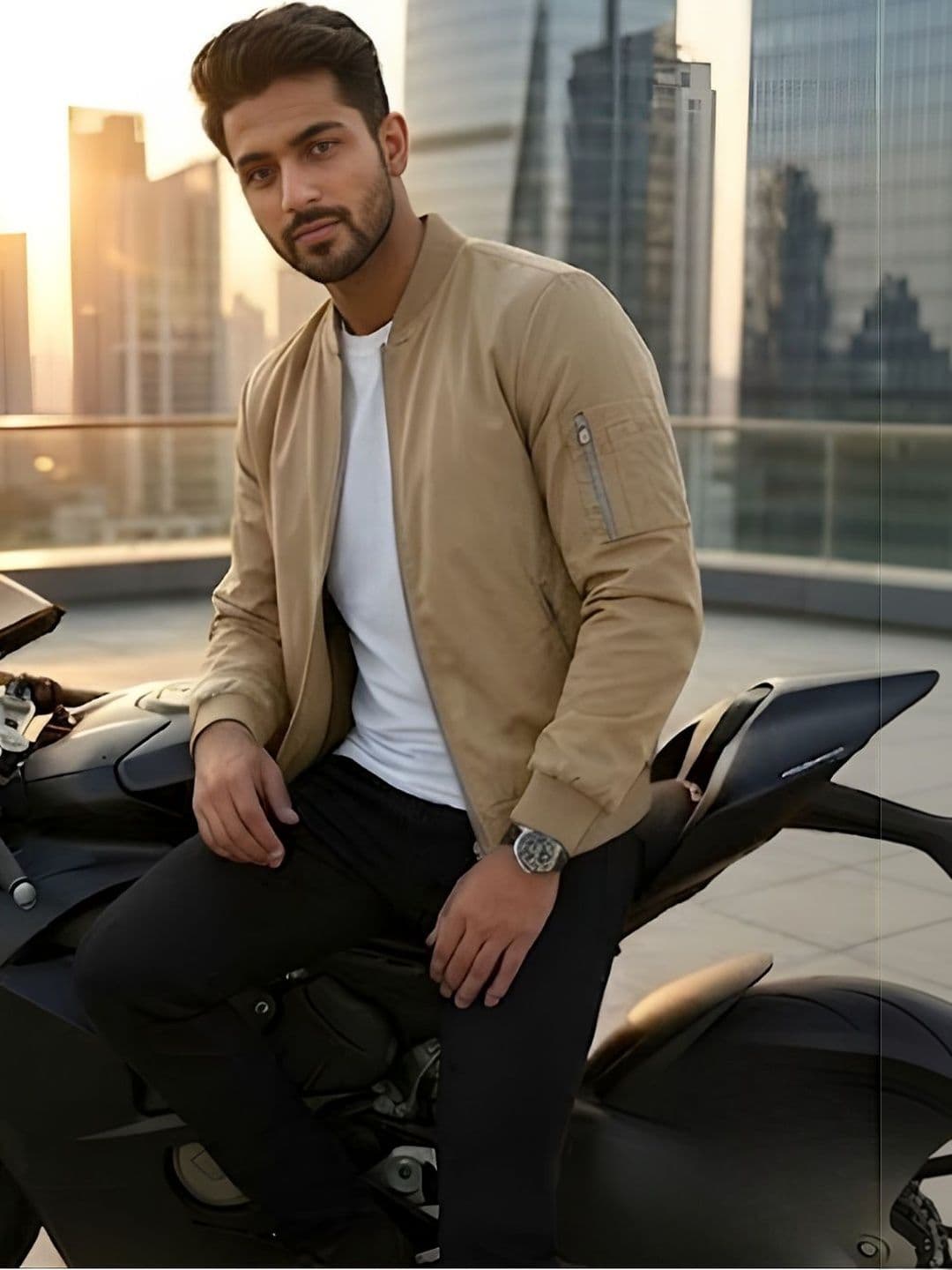 CARABA Men Lightweight Biker Jacket - view 1