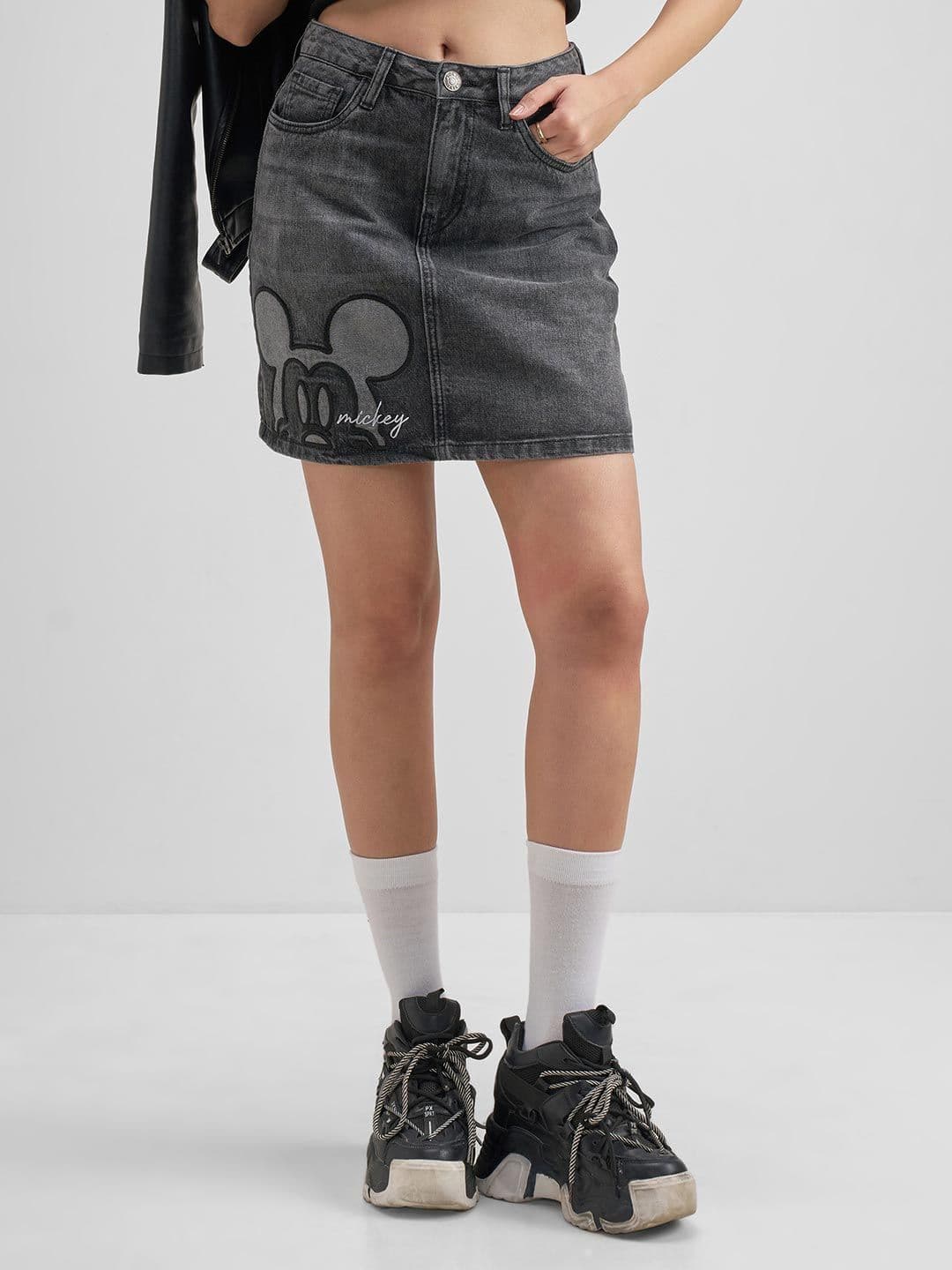 Street By Tokyo Talkies Women Cotton Graphic Cargo Styles Mini Straight Skirt - view 1