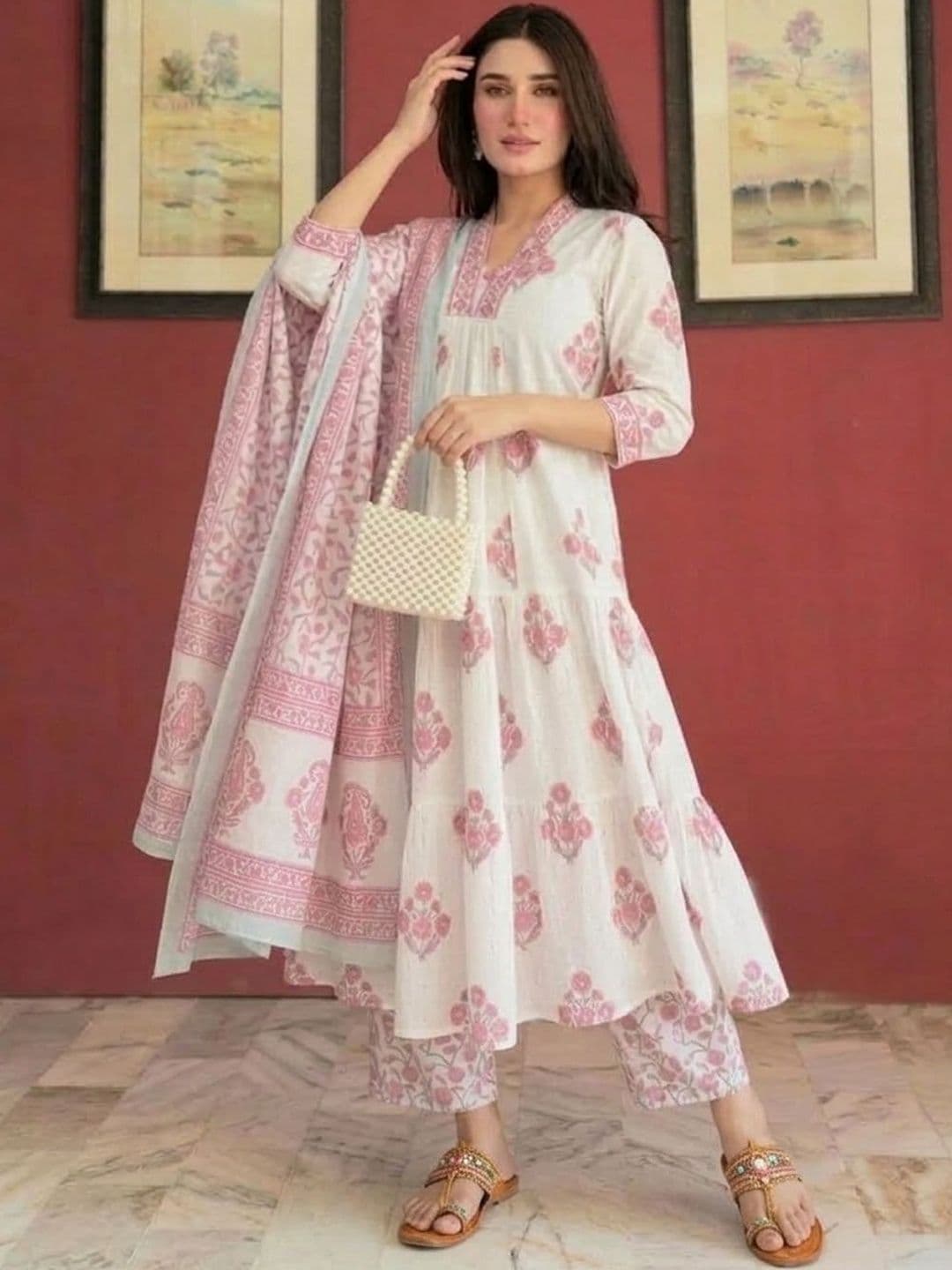 SZN Women Floral Printed Regular Kurta with Palazzos & With Dupatta - view 1