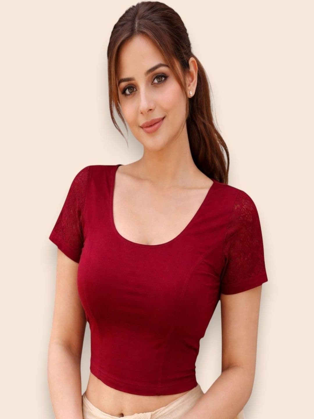 LeafBird Cotton Solid Saree Blouse - view 1