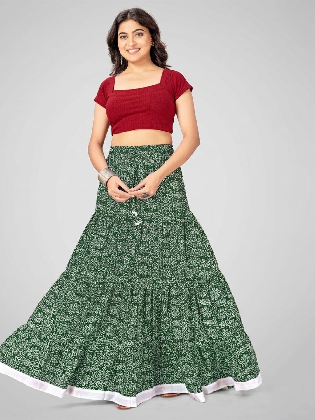 DRESQUE STORE Women Floral Printed Maxi Flared Skirt - view 1