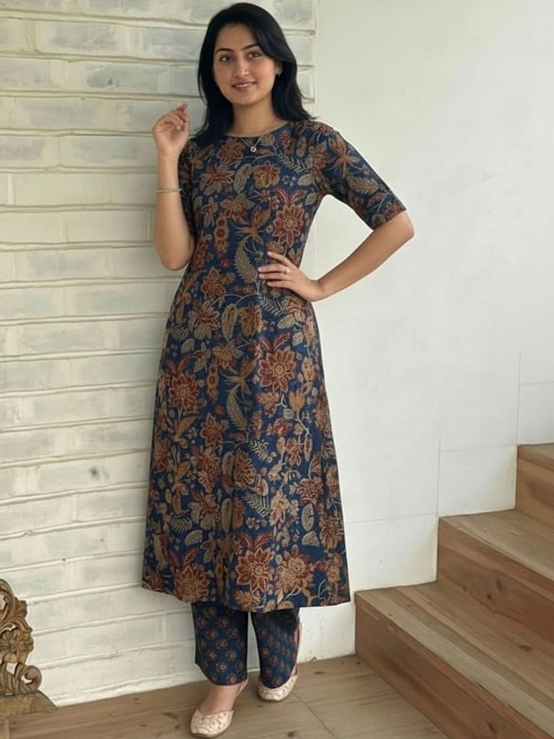 KALINI Women Printed Regular Kurta with Palazzos - view 1