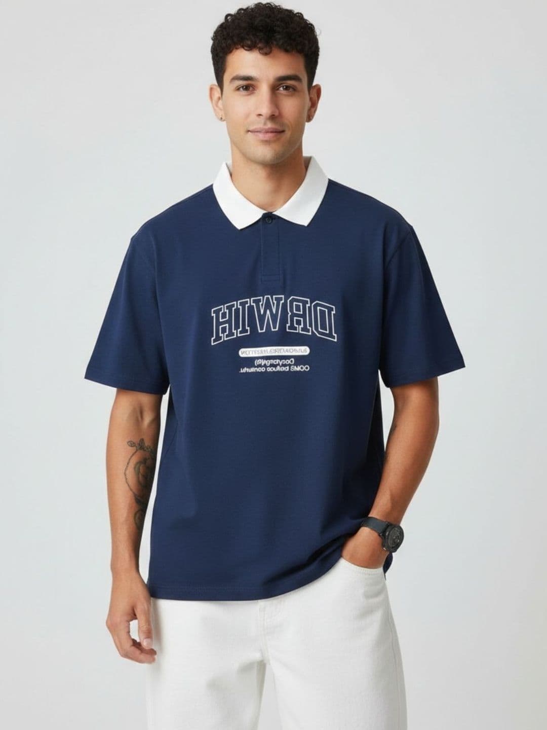 CLUB 44 Men Printed Polo Collar T-shirt - view 1