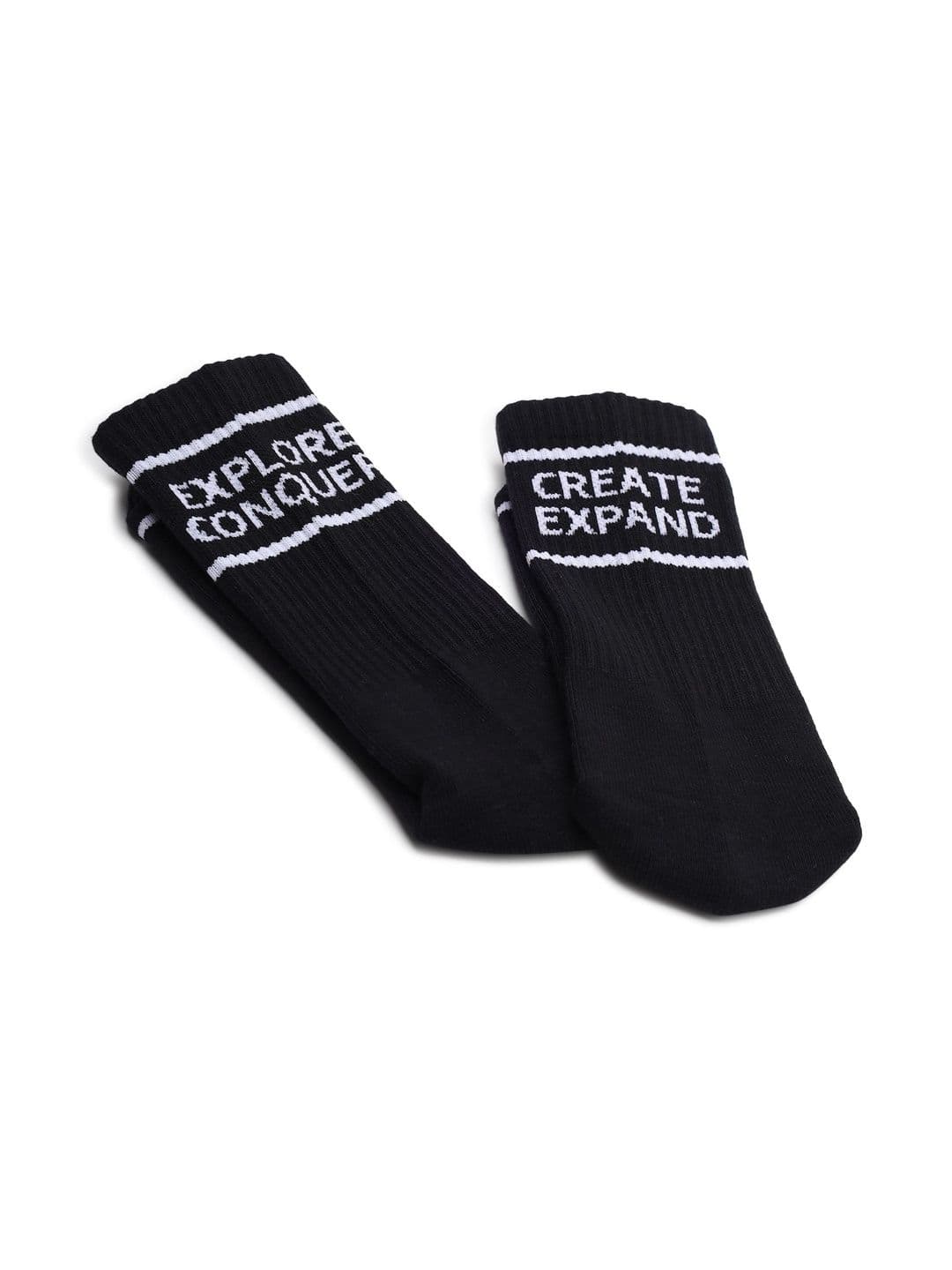 Soxytoes Unisex Word Cotton Athletic -Create Explore Expand Conquer-Calf Socks - view 1