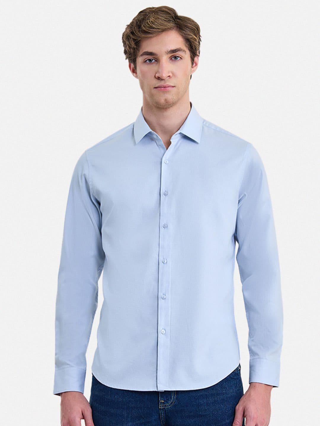 Snitch Spread Collar Long Sleeves Pure Cotton Shirt - view 1