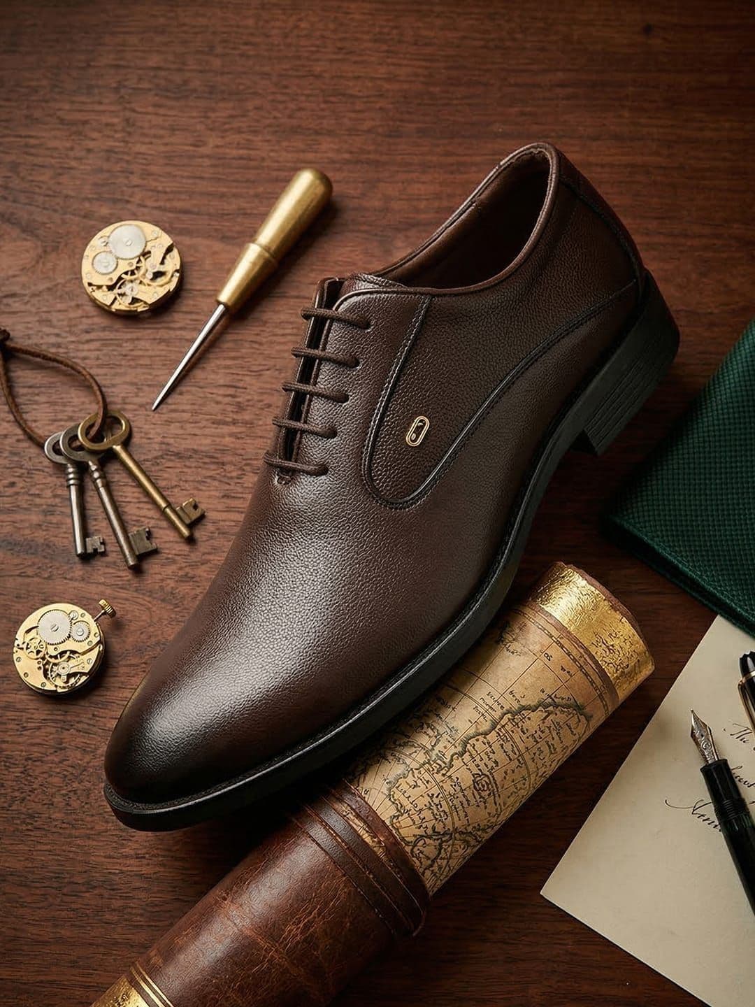 House of Pataudi Round Toe Lace-Ups Formal Derbys - view 1