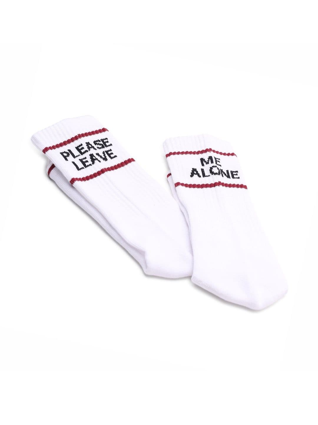 Soxytoes Unisex Word Cotton Athletic -Please Leave Me Alone-Calf-Length Socks - view 1