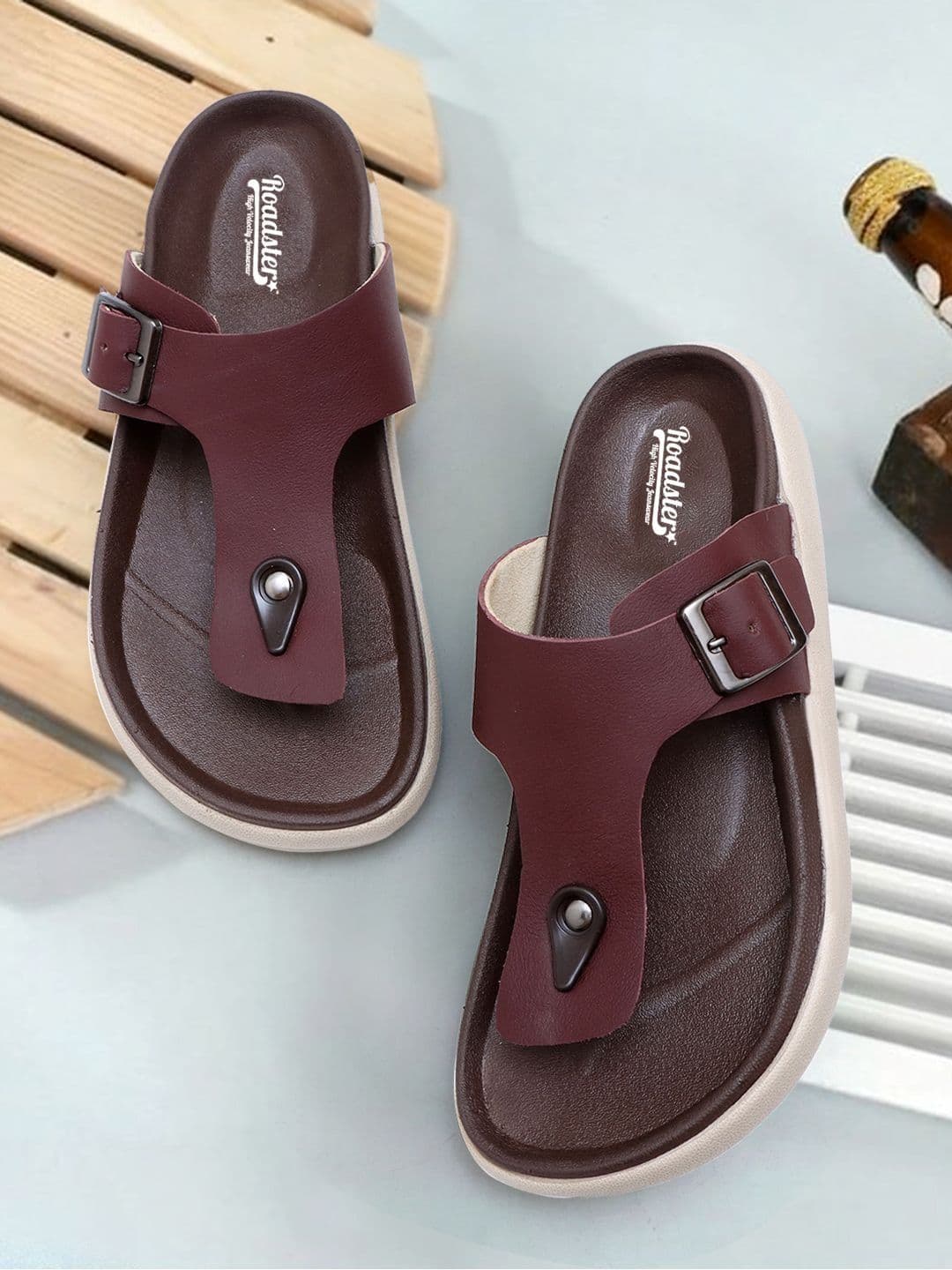 The Roadster Lifestyle Co Men Leather Slip-On Sandals - view 1