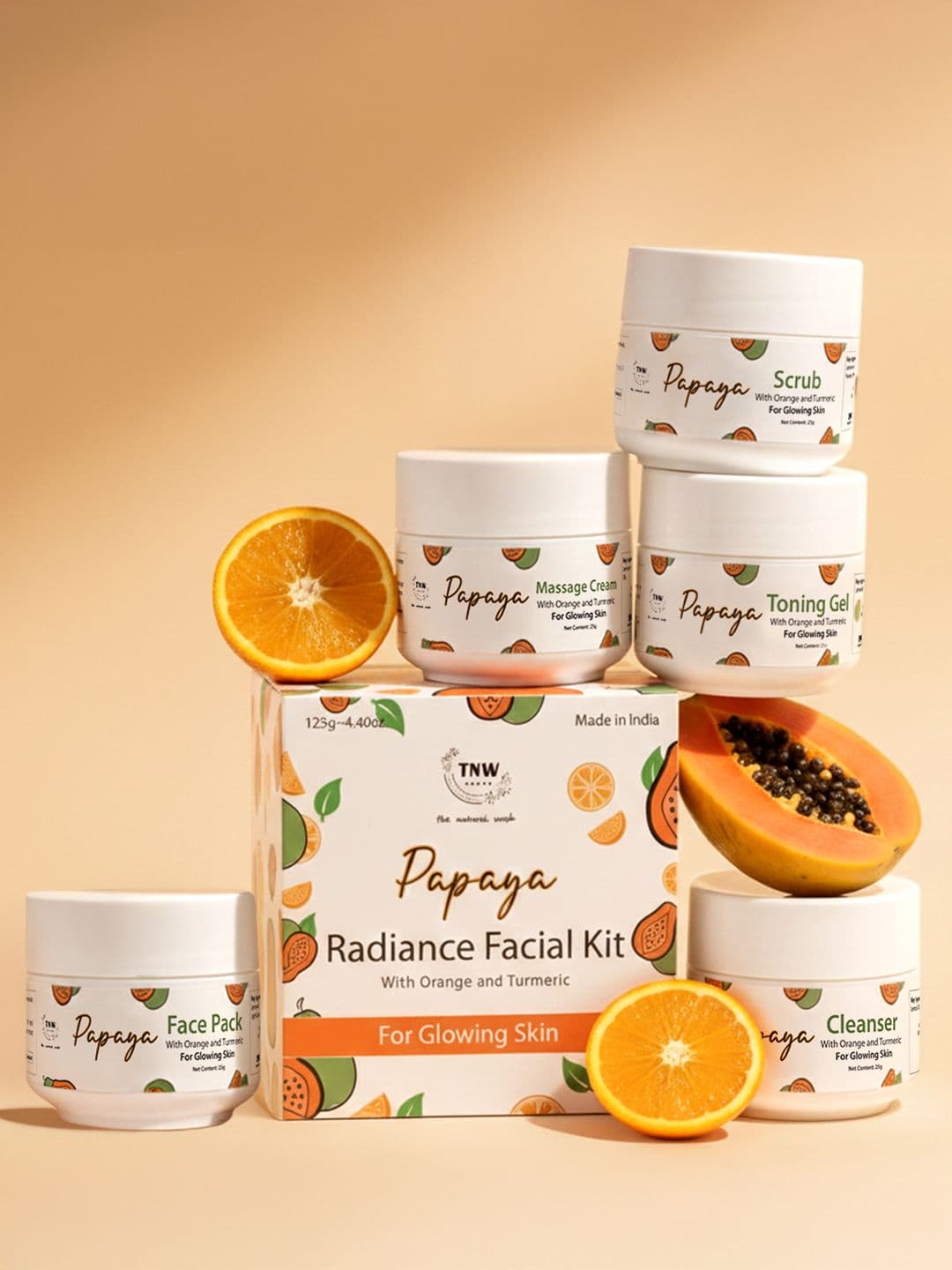 TNW the natural wash Papaya Facial Kit with Orange & Turmeric for Glowing Skin - 125g - view 1