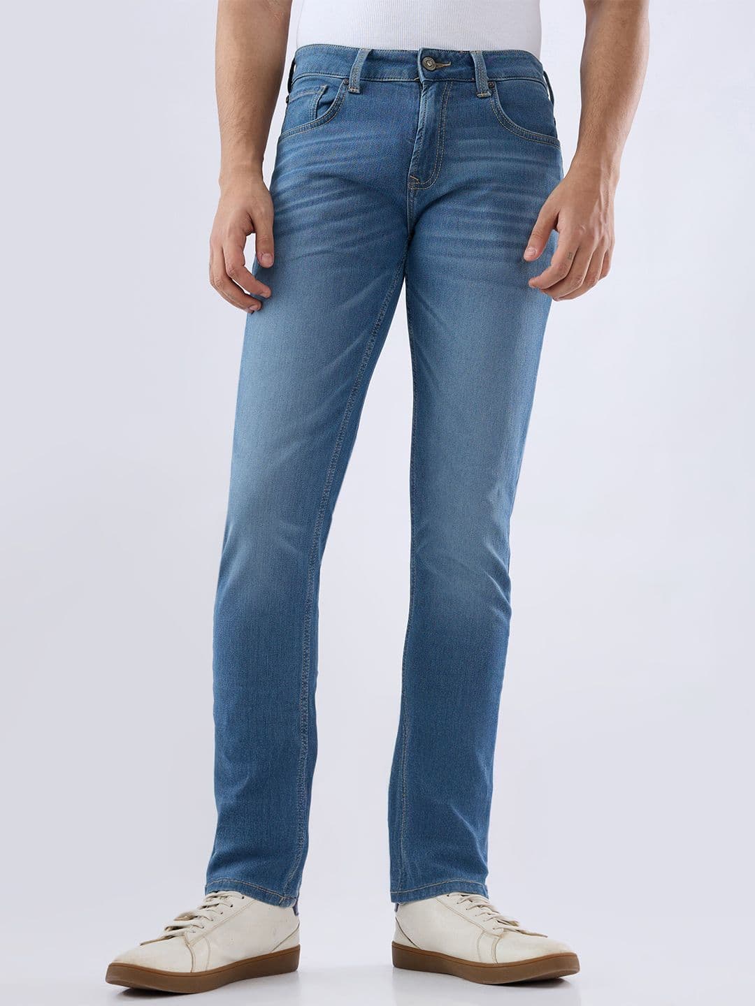 SPYKAR Men Skinny Fit Mid-Rise Light Fade Clean Look Stretchable Jeans - view 1