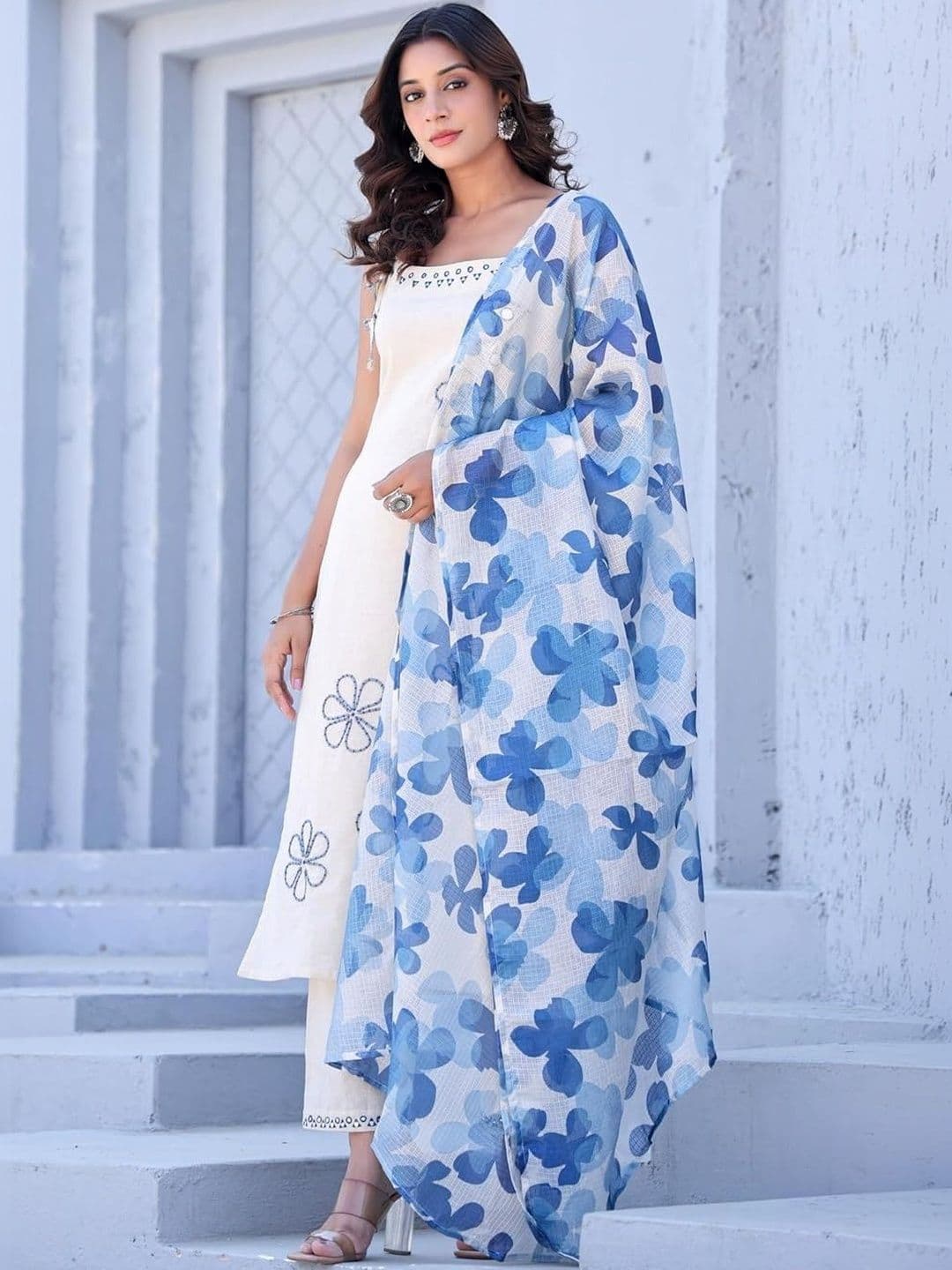 RUNAYA NX Women Pure Cotton Kurta with Trousers & With Dupatta - view 1