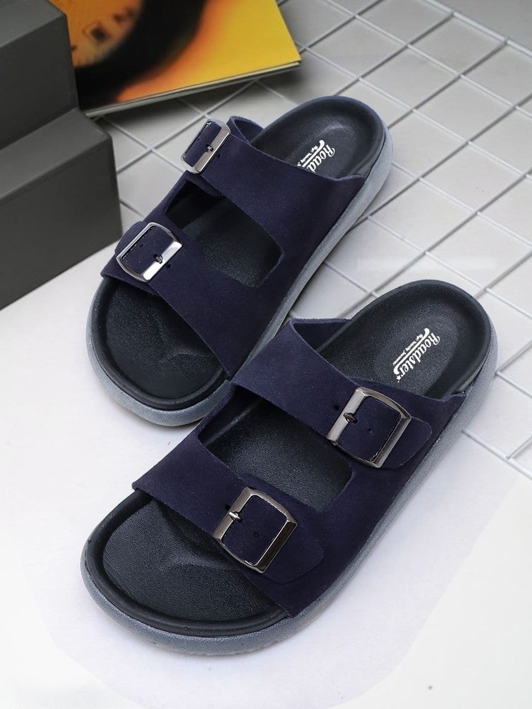 The Roadster Lifestyle Co Men Leather Slip-On Comfort Sandals - view 1