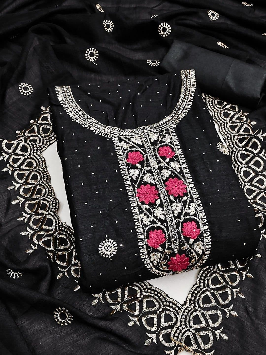 Dhaaga Ghar Embroidered Unstitched Dress Material - view 1