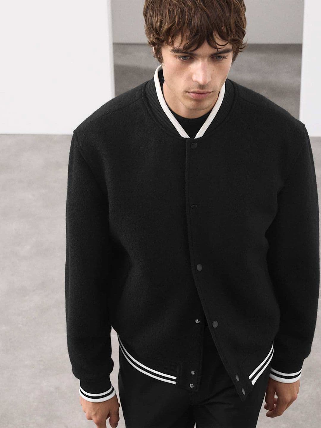 Marks & Spencer AUTOGRAPH Wool Blend Varsity Bomber Jacket - view 1