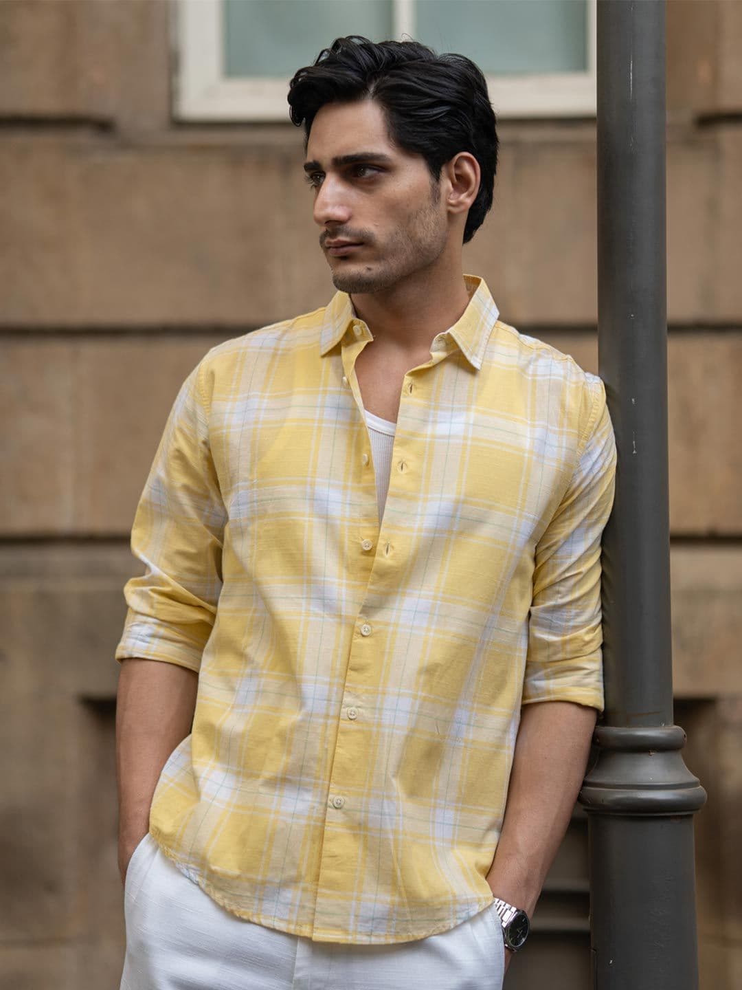 Powerlook Lightweight Cotton Tartan Checks Long Sleeves Shirt - view 1