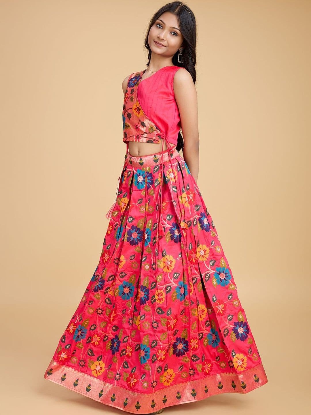 KALANANDI Girls Ready to Wear Lehenga With Top Set - view 1