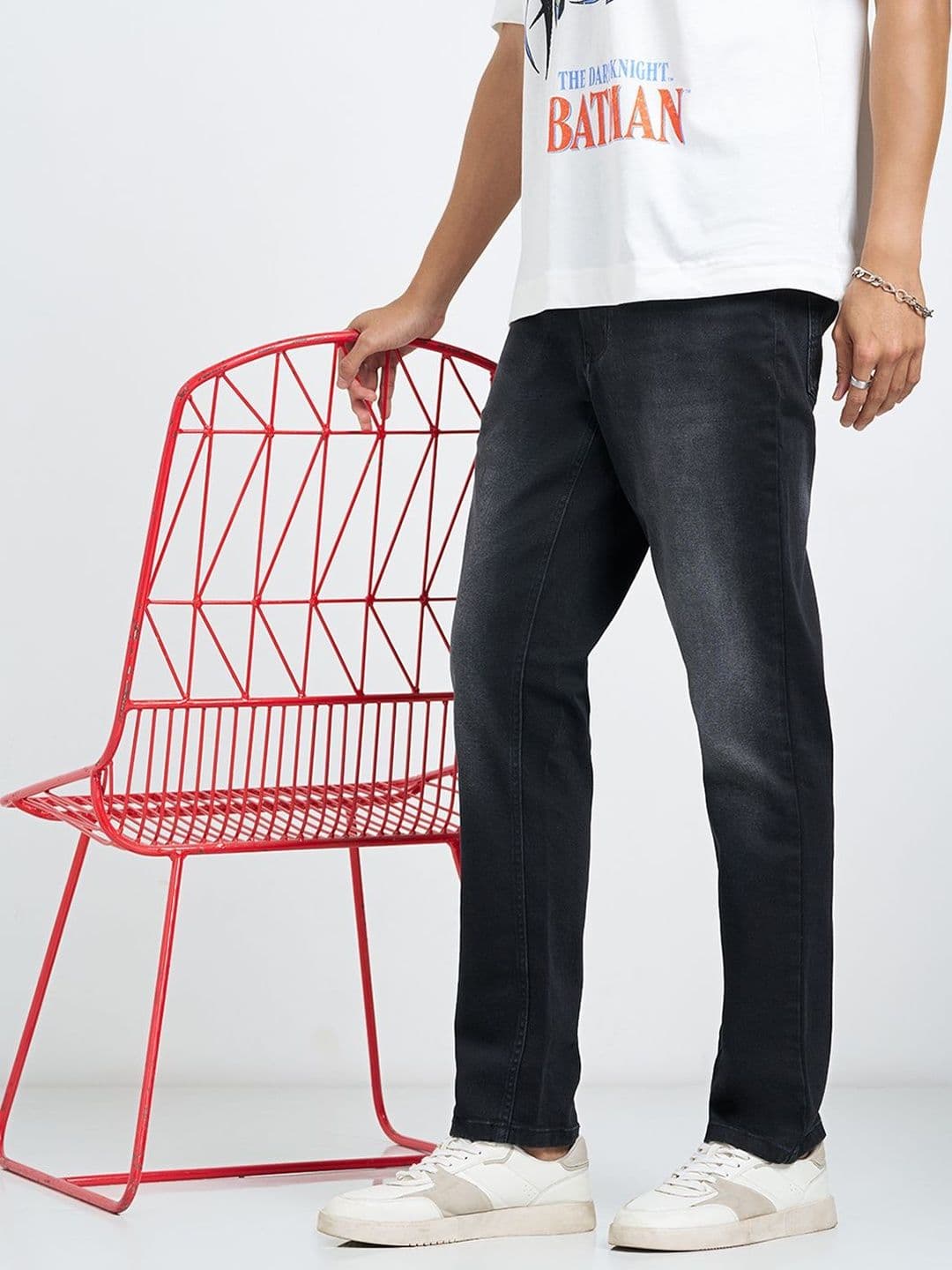 SF JEANS by Pantaloons Charcoal Faded Jeans - view 1