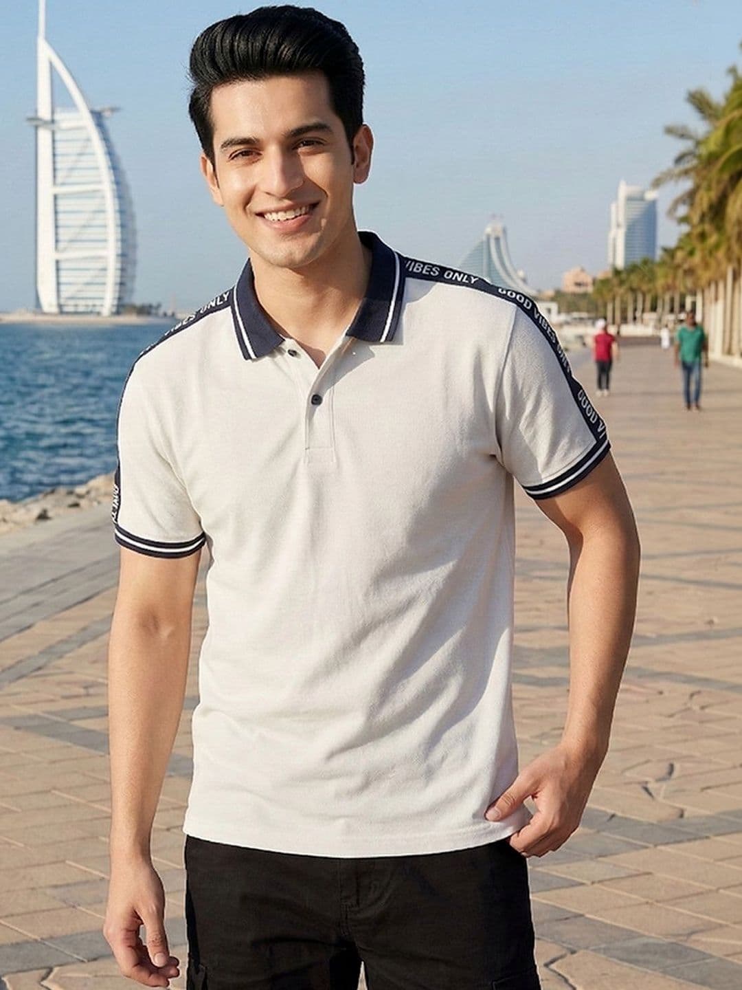 STEVE STATUS Men Polo Collar T-shirt - view 1