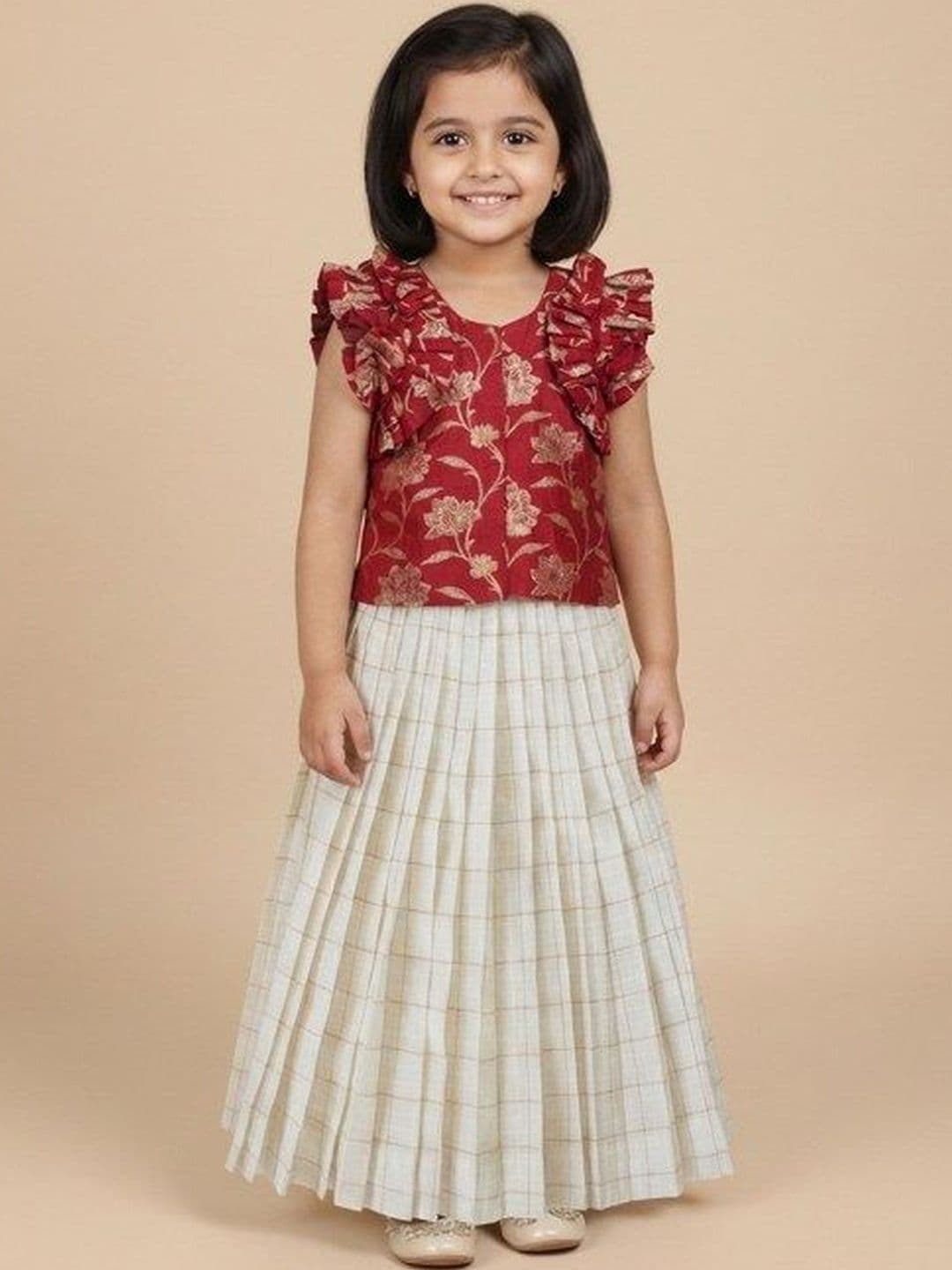 Boppity Boo Girls Short Sleeves Pinted Lehenga - view 1