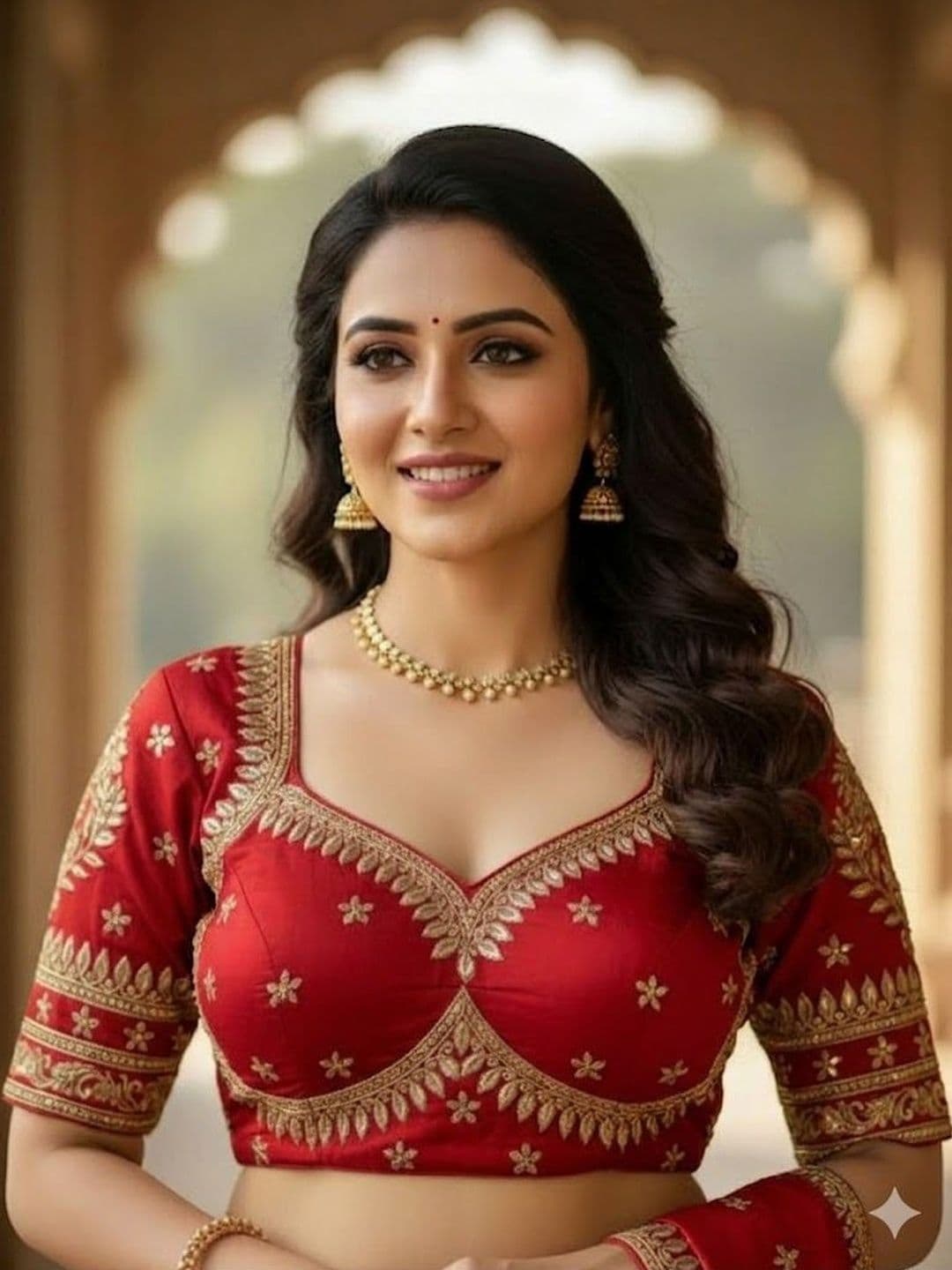 VRAGI Women Cotton Blend Printed Saree Blouse - view 1