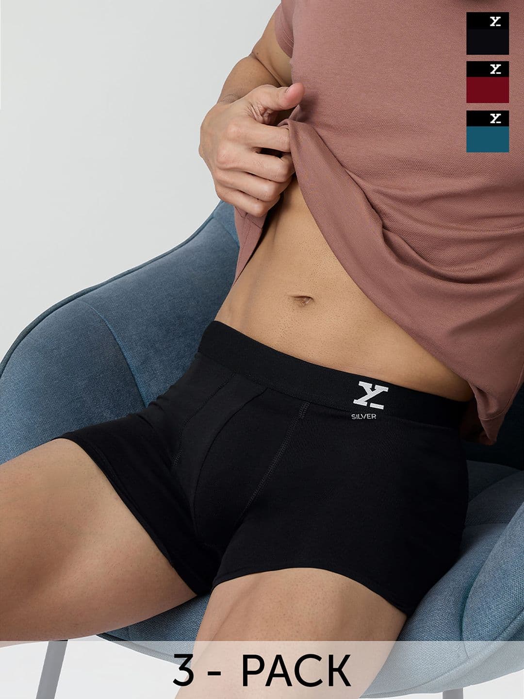 XYXX Men Pack Of 3 Aero Super Combed Cotton Trunks XYTRNK3PCKN540 - view 1