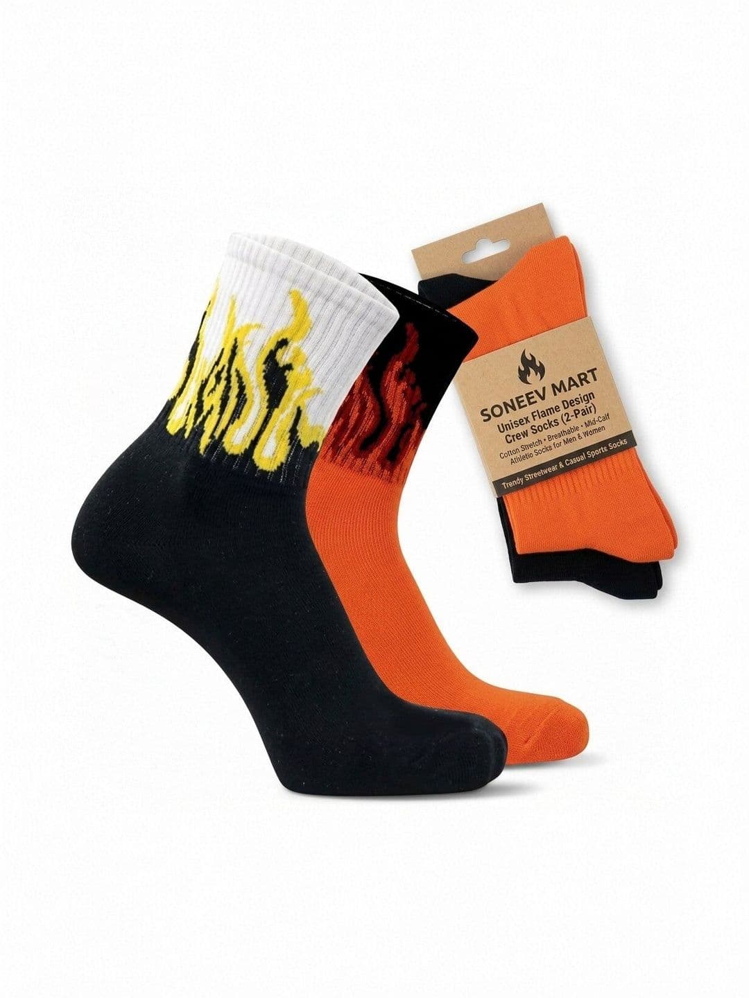 SONEEV MART Unisex Pack of 2 Cotton Calf Length Socks - view 1