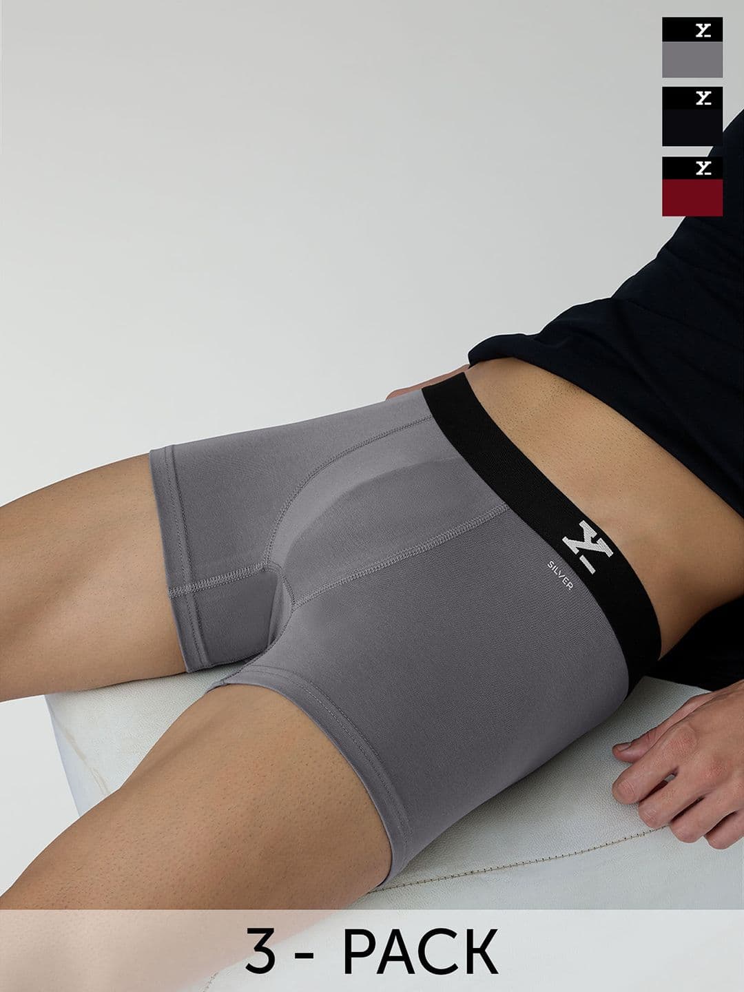 XYXX Men Pack Of 3 Aero Super Combed Cotton Trunks XYTRNK3PCKN543 - view 1