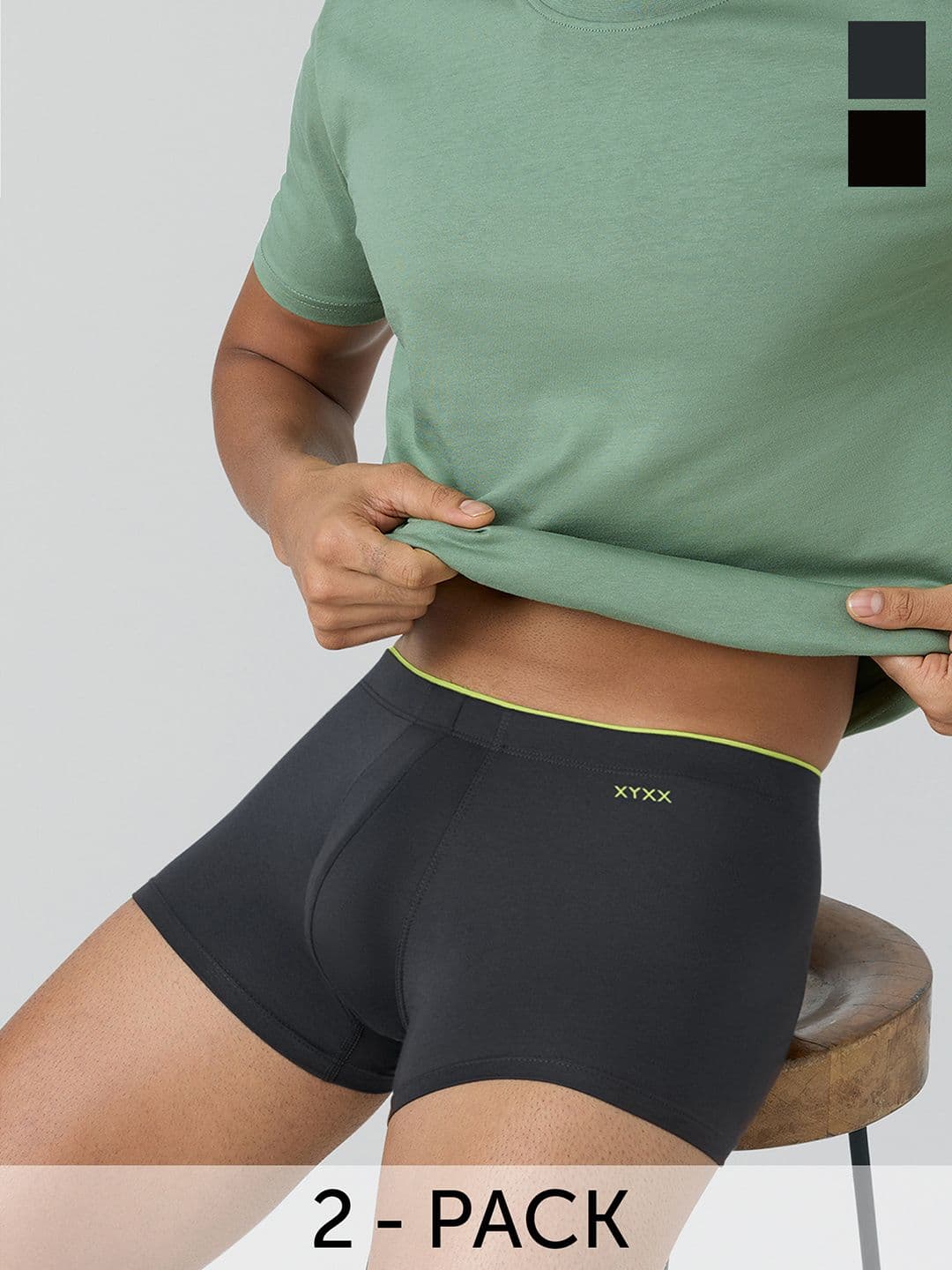 XYXX Men Solid Pack Of 2 Uno IntelliSoft Micro Modal Trunk - view 1