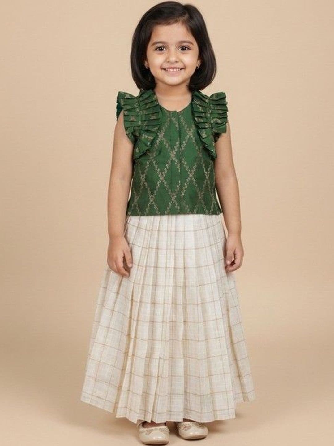 Boppity Boo Girls Short Sleeves Pinted Lehenga - view 1