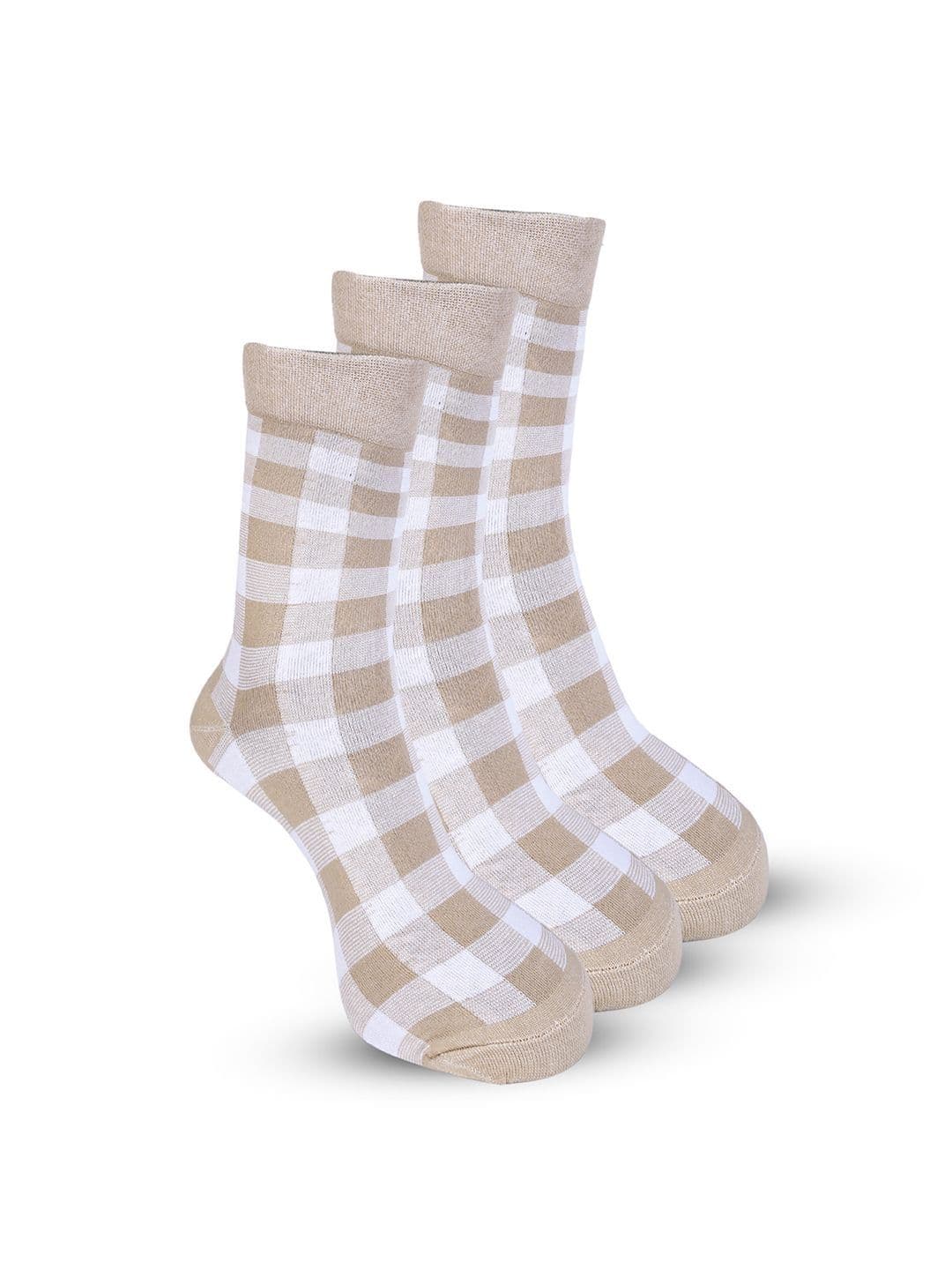 RYSN Men Pack of 3 Cotton Checked Calf Length Socks - view 1