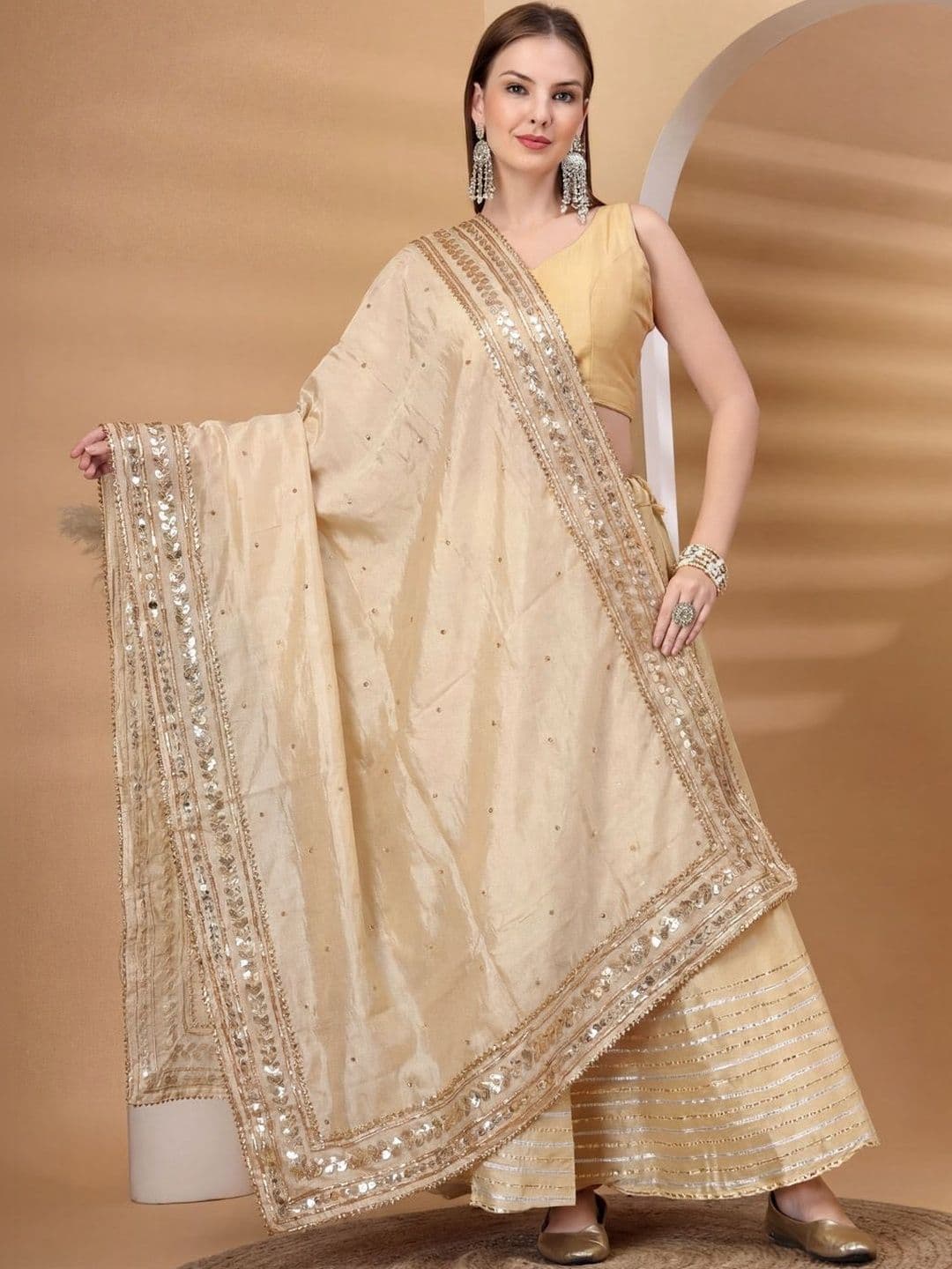 KALINI Embroidered Dupatta with Sequinned - view 1