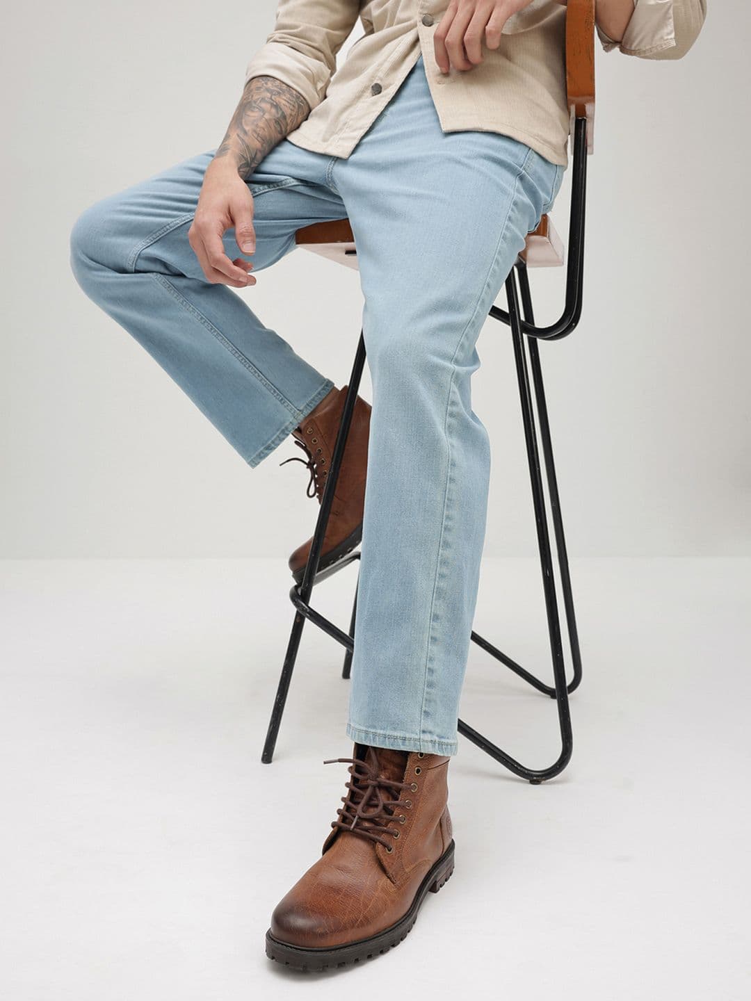 The Roadster Life Co. Men Straight Fit Light Fade Stretchable Jeans - view 1