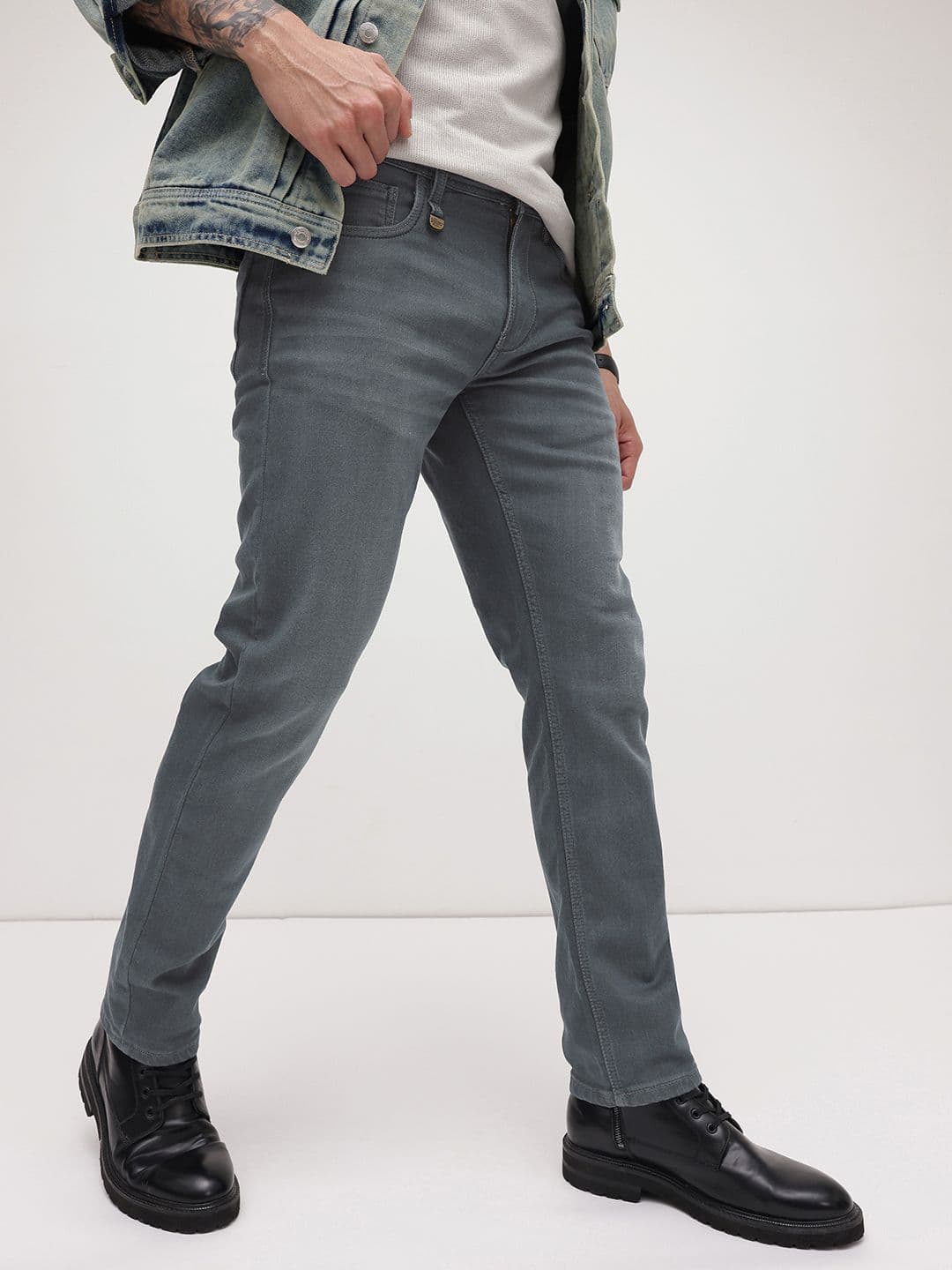 The Roadster Life Co. Men Slim Fit Mid-Rise Light Fade Stretchable Jeans - view 1
