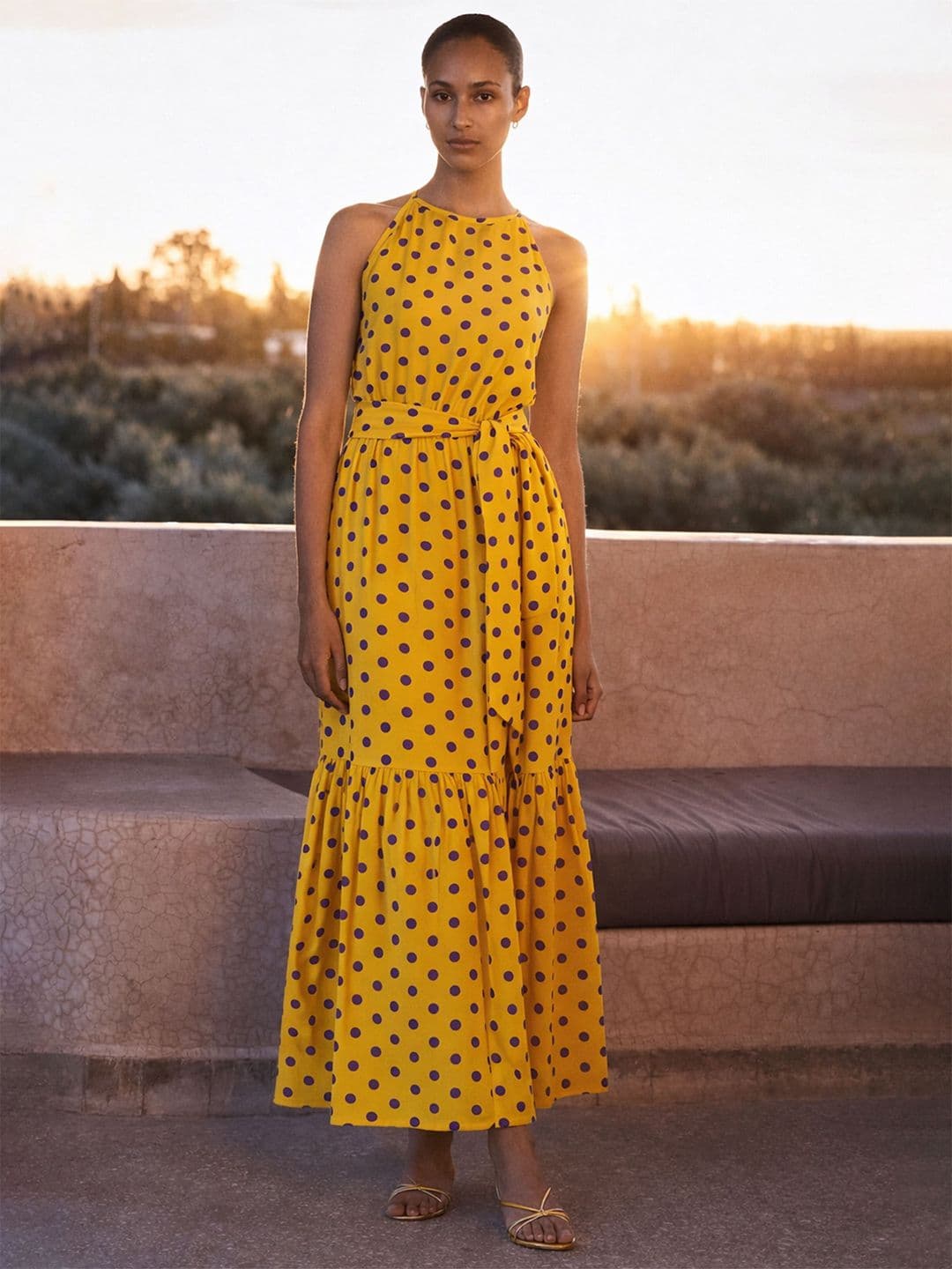 SASSAFRAS Polka Dot Print Maxi Dress - view 1