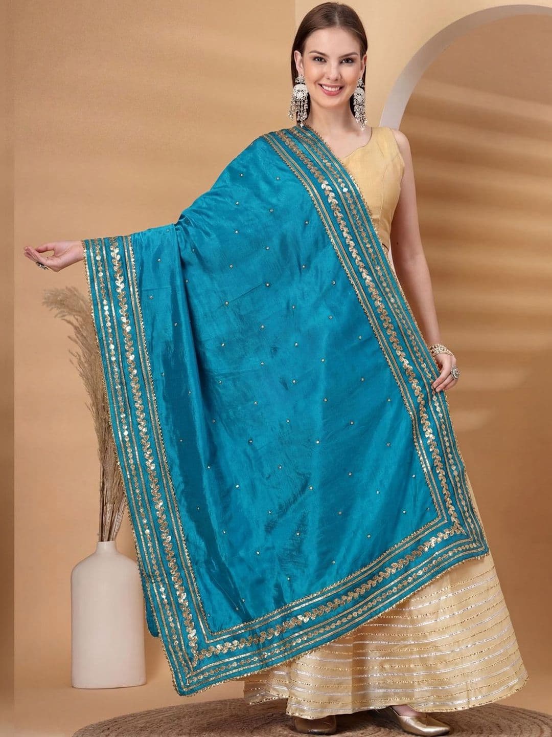 KALINI Silk Blend Gotta Patti Dupatta - view 1