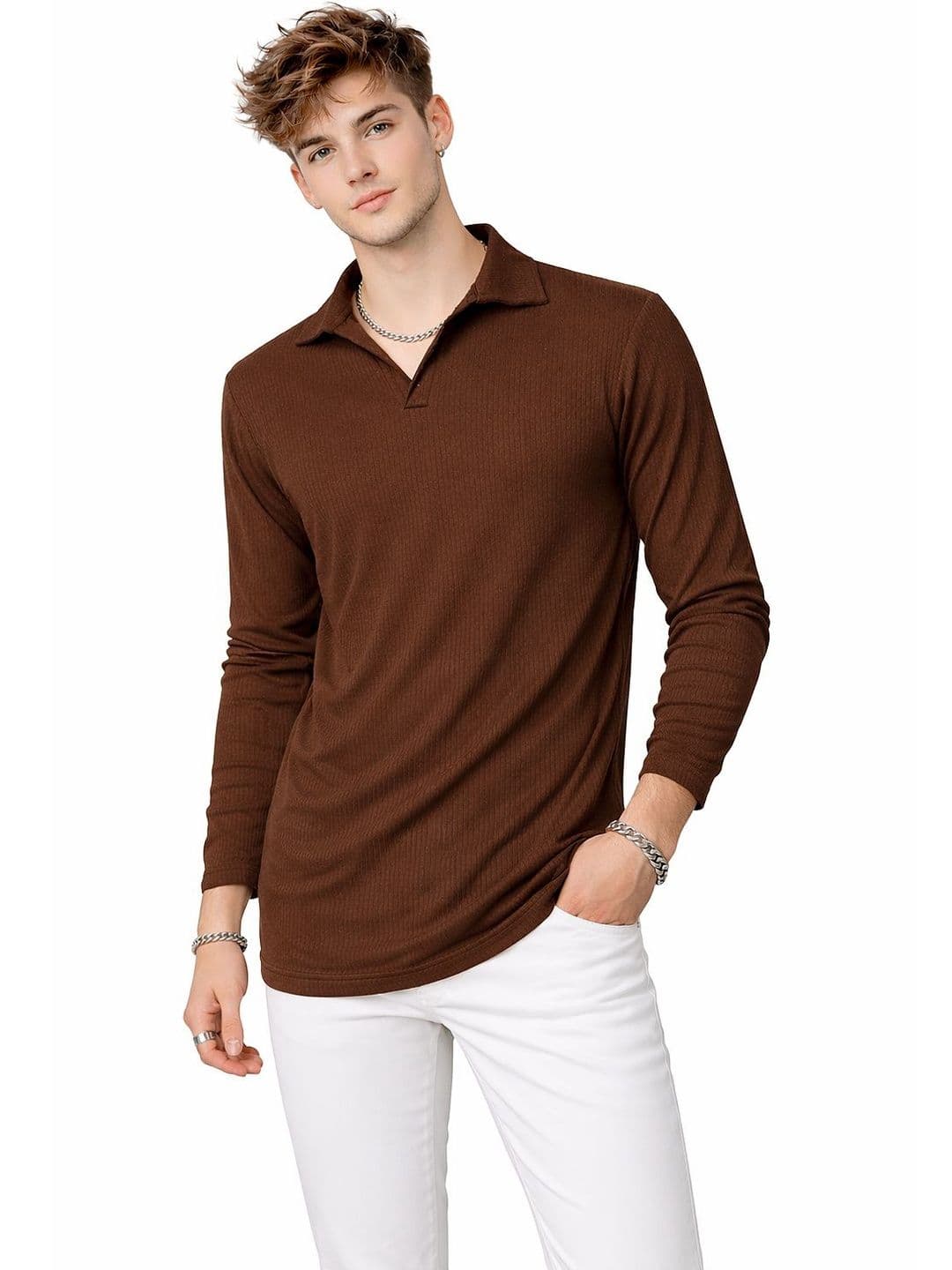 Mast & Harbour Men Polo Collar T-shirt - view 1