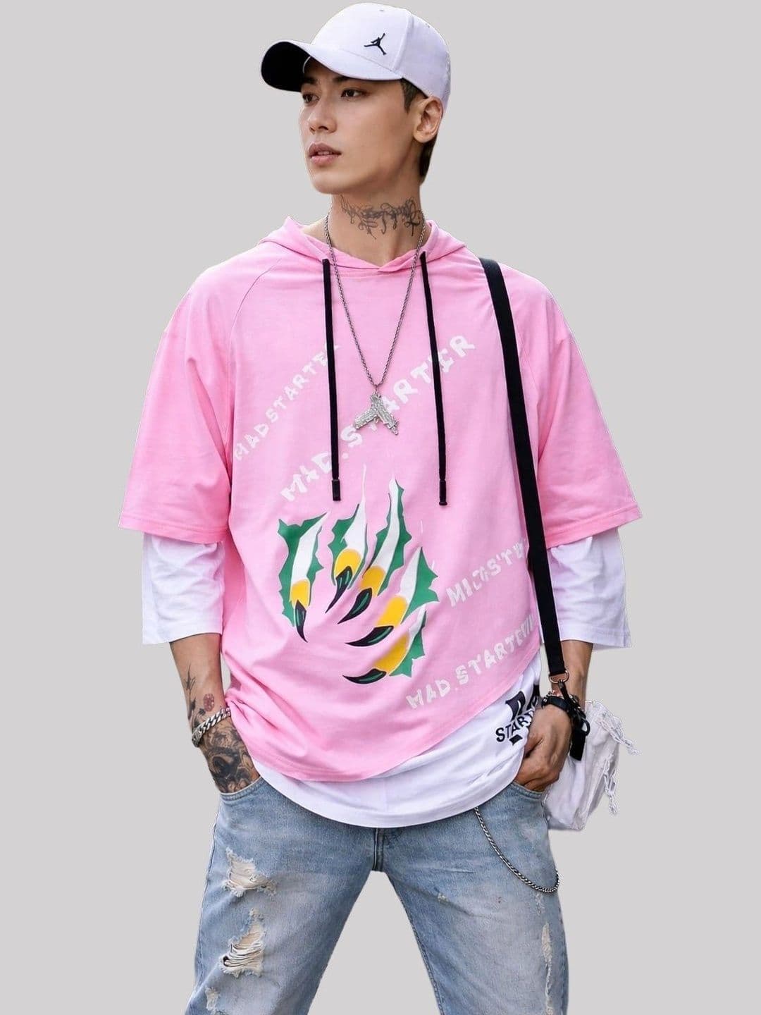 London Hills Graphic Printed Hooded Relaxed Fit T-shirt - view 1